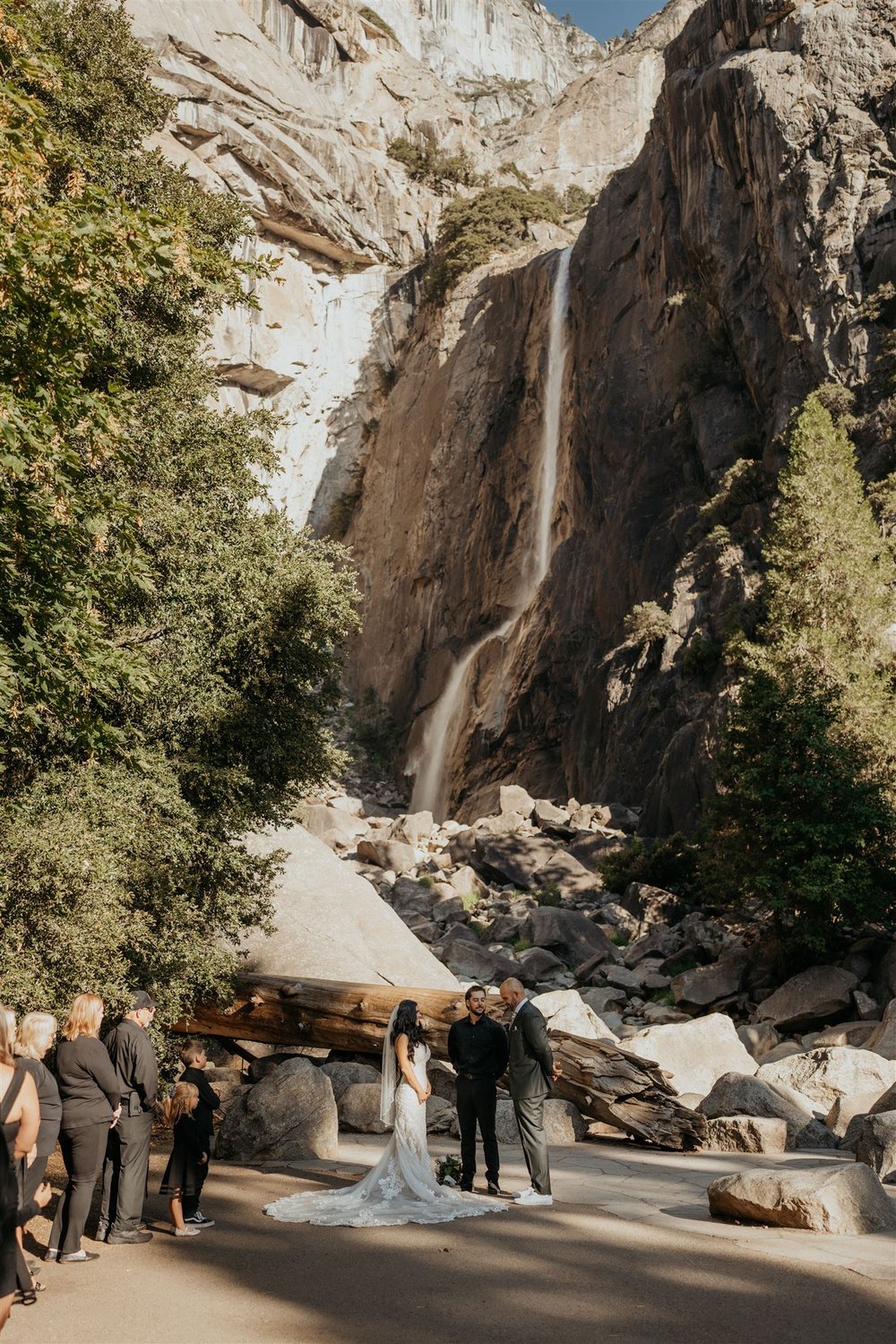 Elopement ceremony at Yosemite Falls