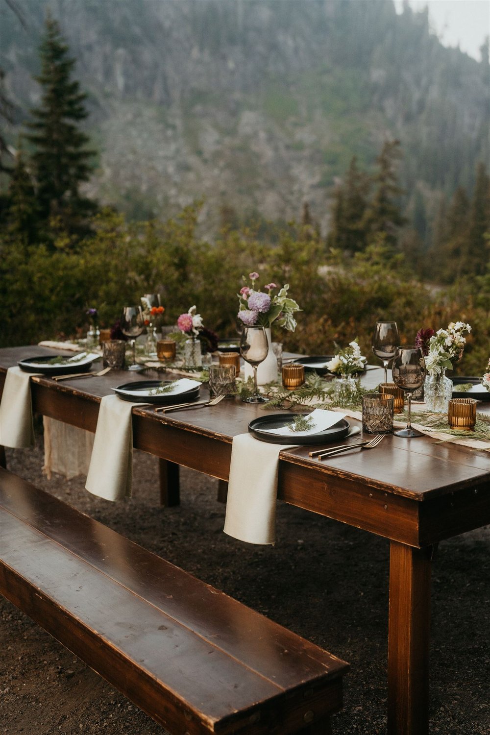 Mountain elopement reception in the North Cascades