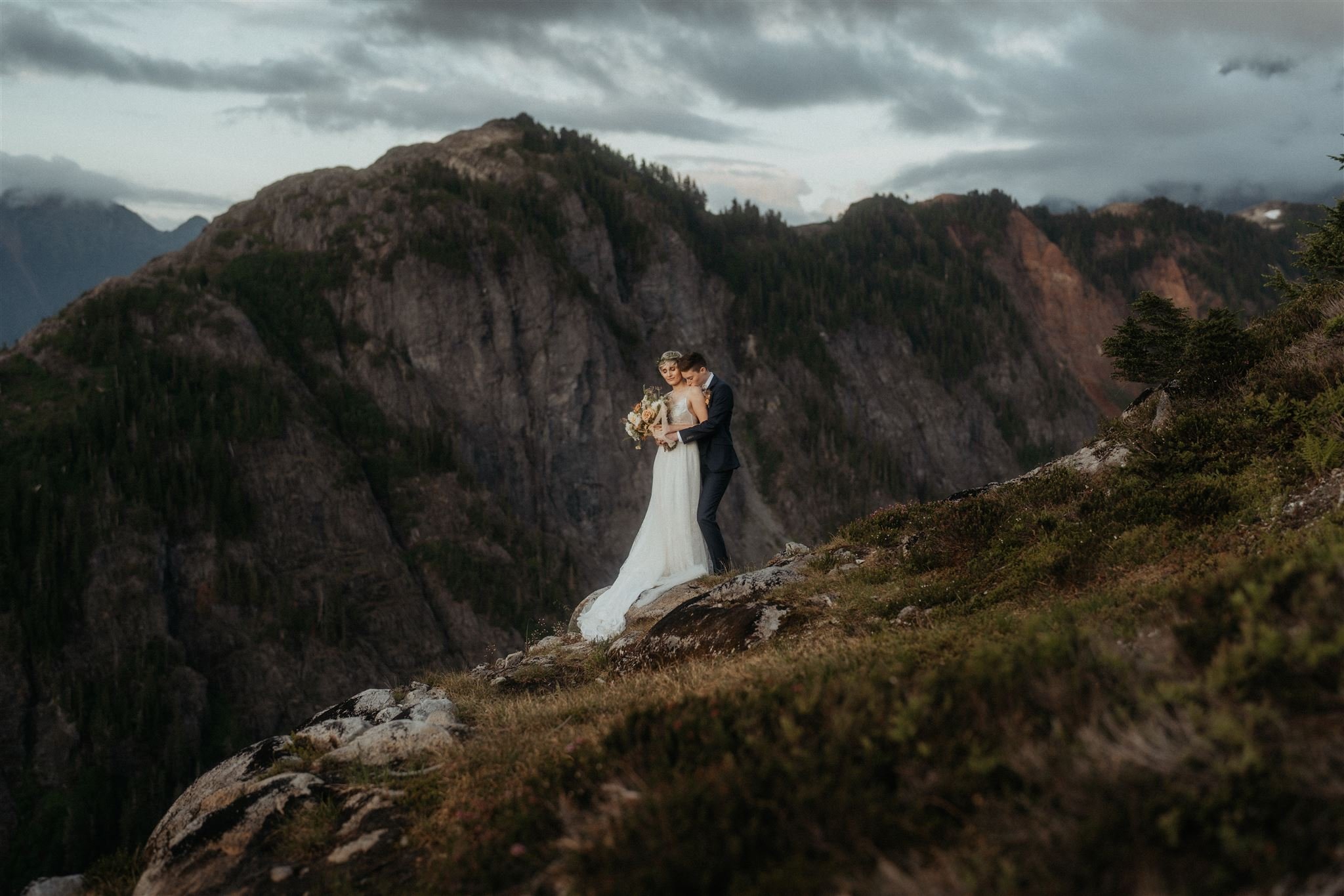 North Cascades elopement with two brides