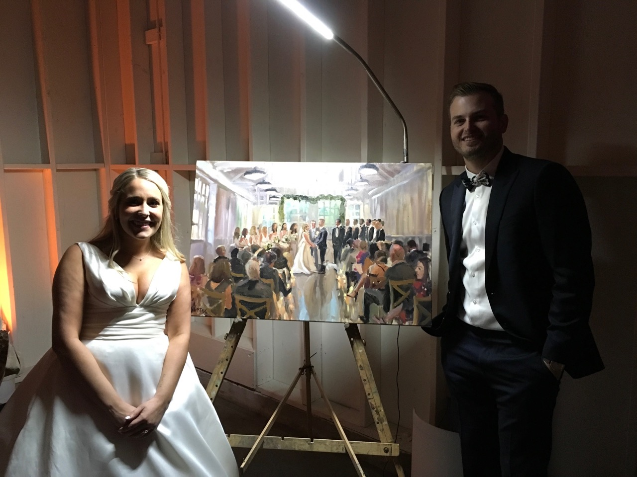 Brina and Spencer With the Finished Painting