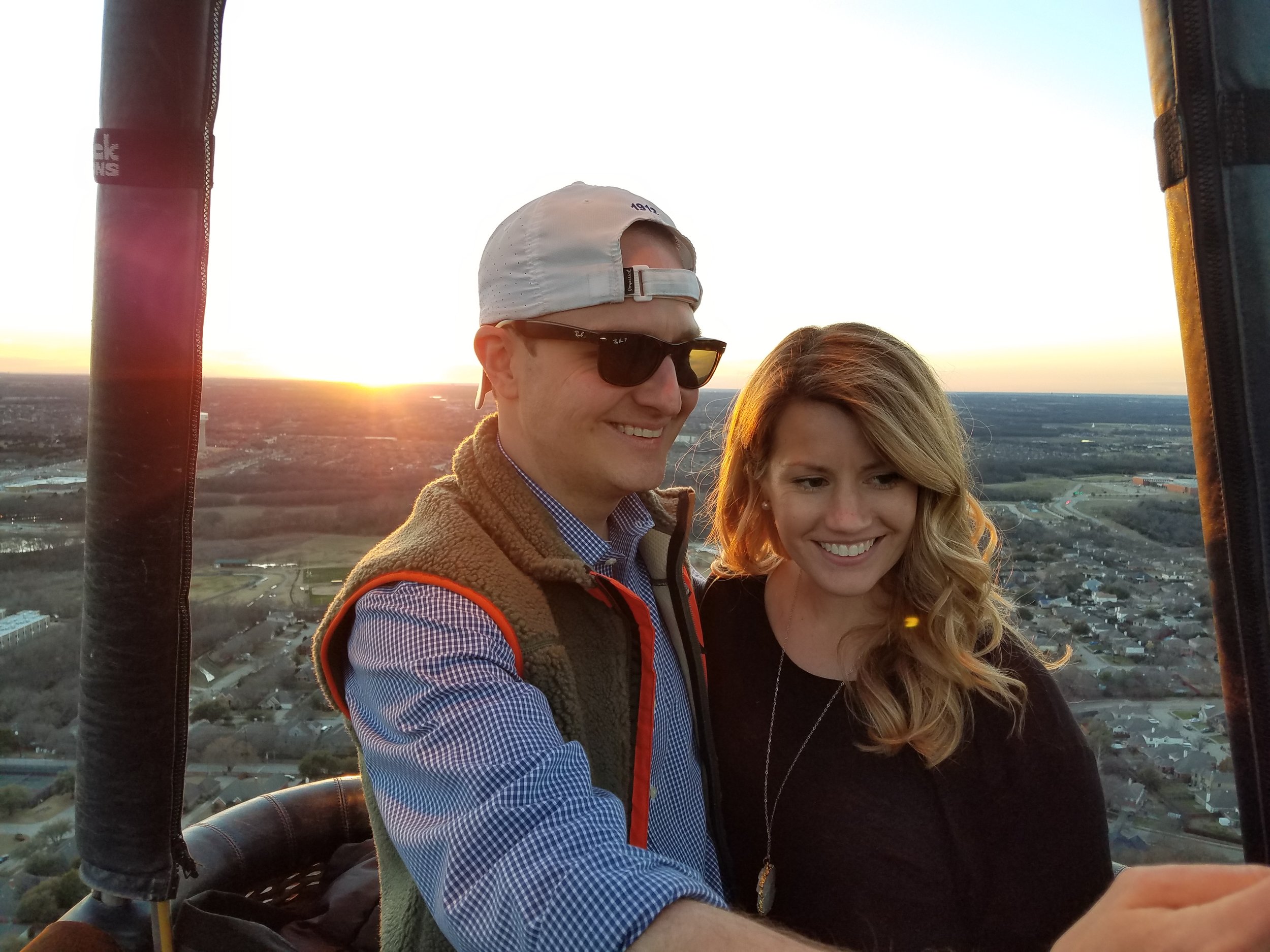 Hot air balloon ride over Plano, Texas