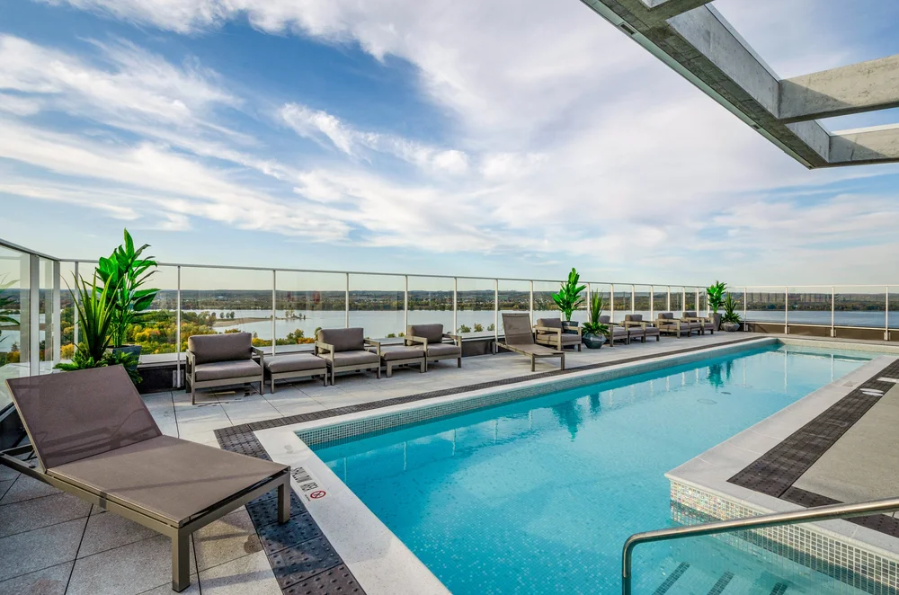 Rooftop swimming pool photography