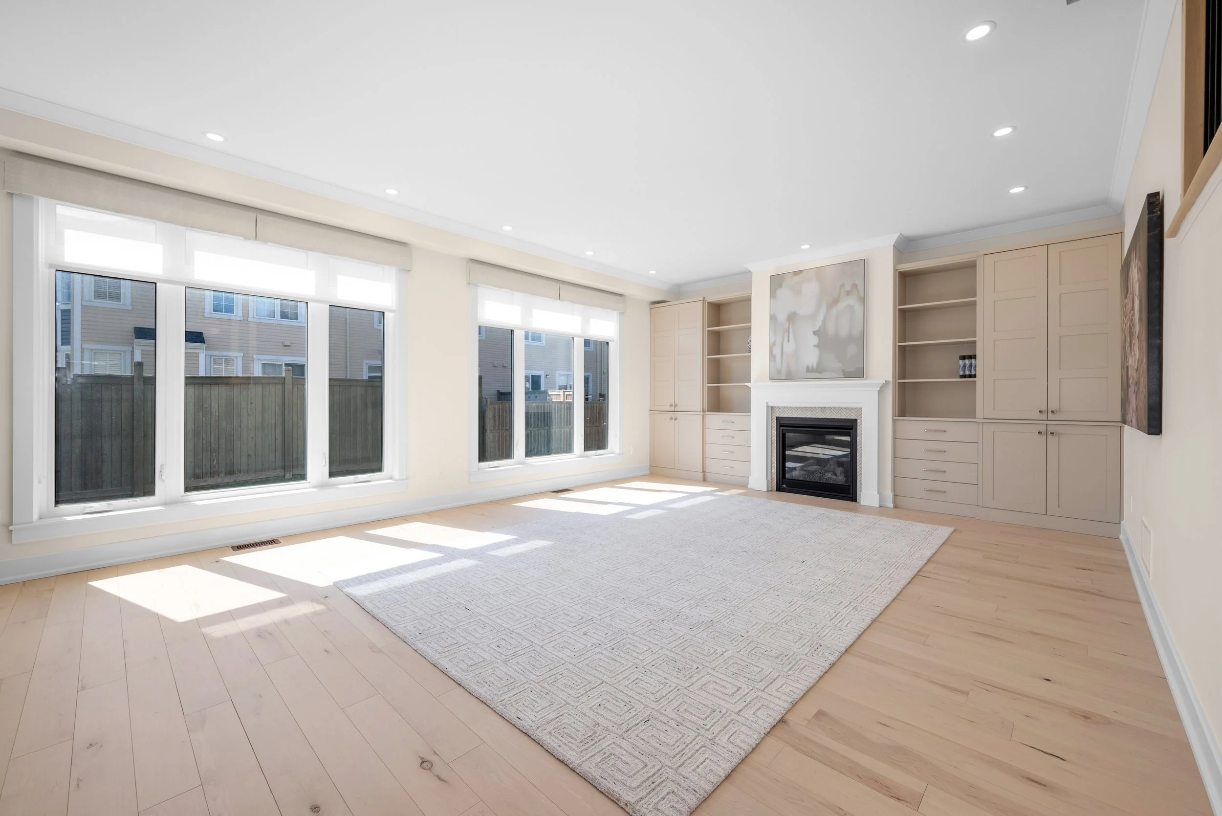 Empty living room before virtual staging in an Ottawa home