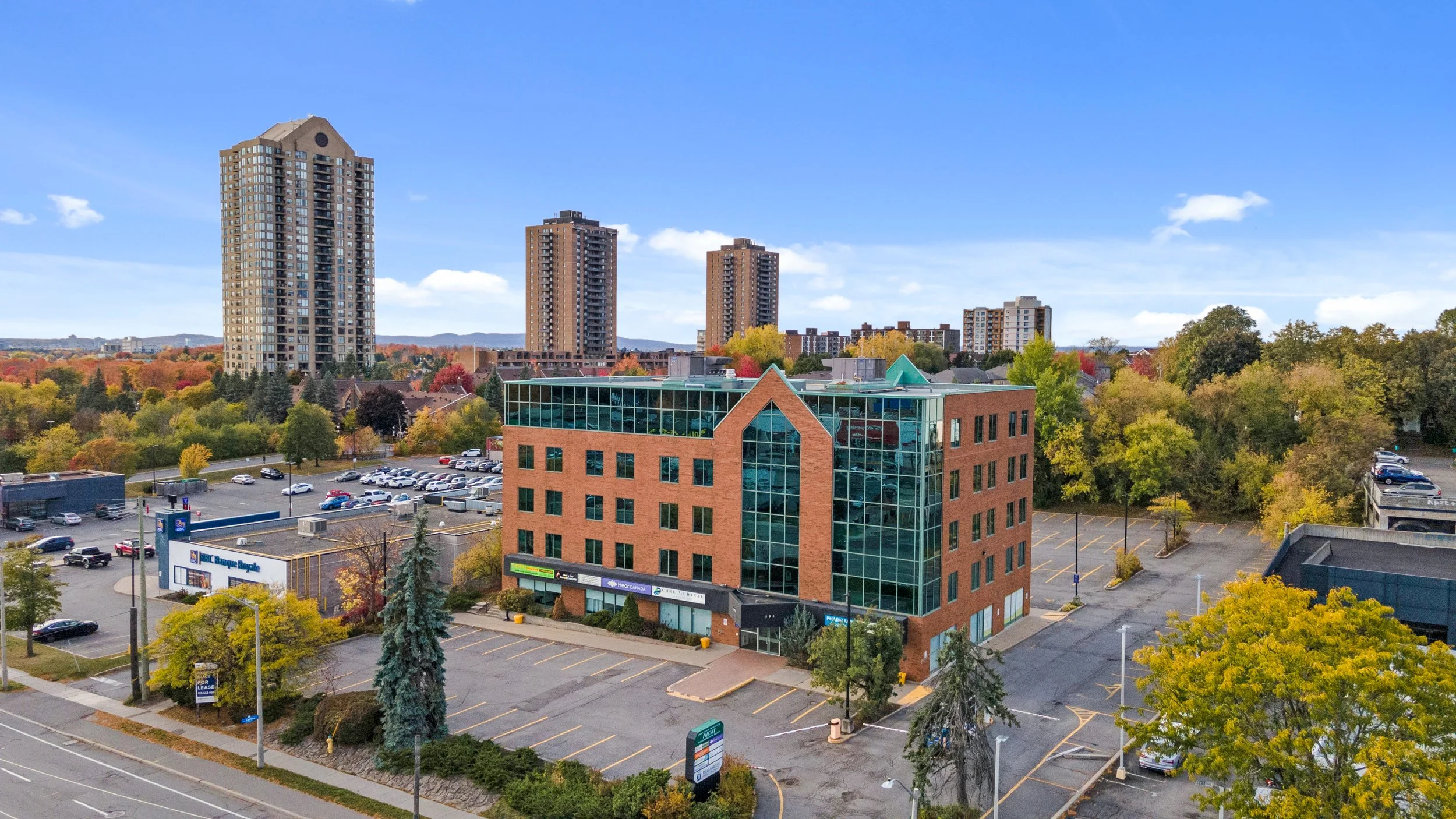 Aerial drone photography of residential and commercial buildings in Ottawa