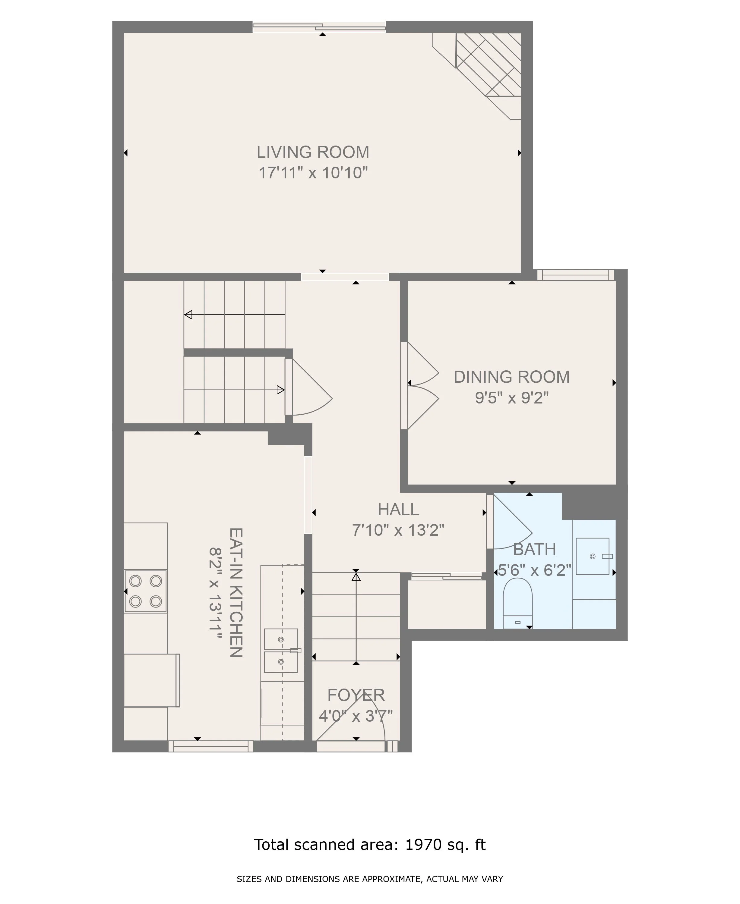 Detailed family home floor plan with room dimensions