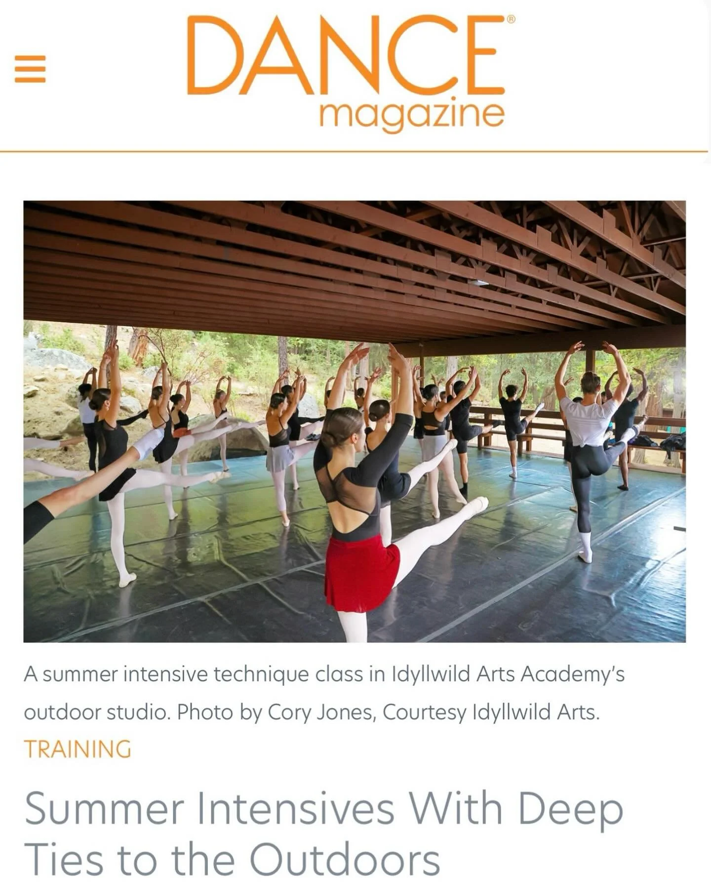 Photo feature in @dancemagazine with @idyllwildarts 📸

#ceventpics #photography #dancemagazine