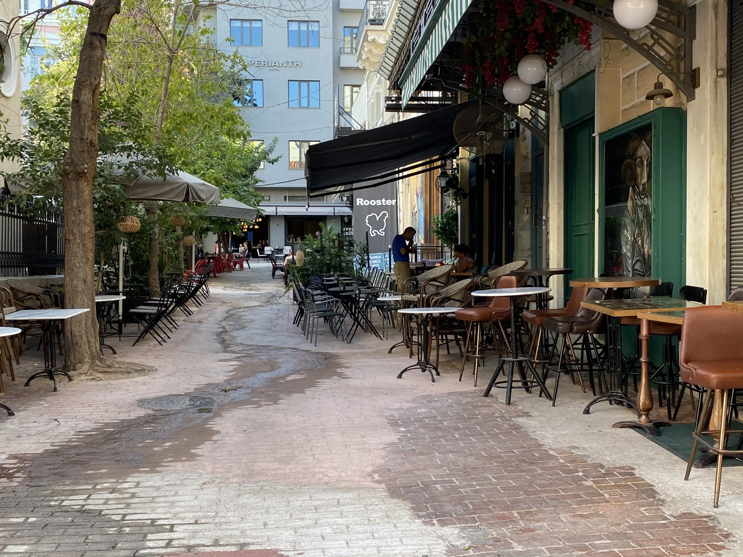 Outdoor cafe in Central Athens