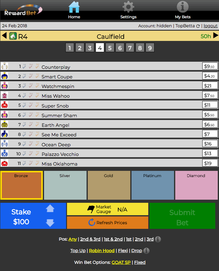 AFTER: RewardBet® calculates your bets and estimated returns so quickly that we can't click fast enough!