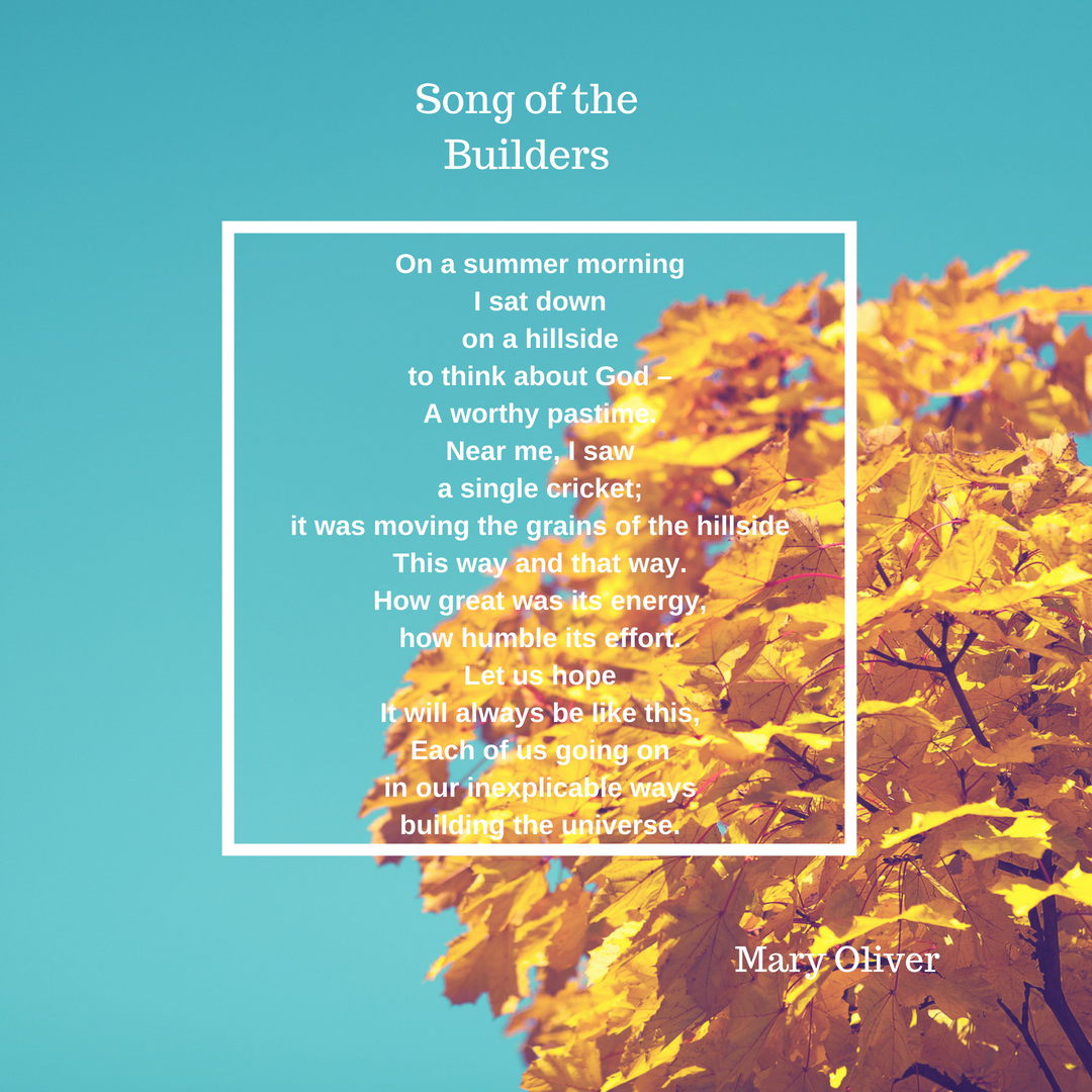 On a summer morning
I sat down
on a hillside
to think about God –
a worthy pastime.
Near me, I saw
a single cricket;
it was moving the grains of the hillside
this way and that way.
How great was its energy,
how h.png