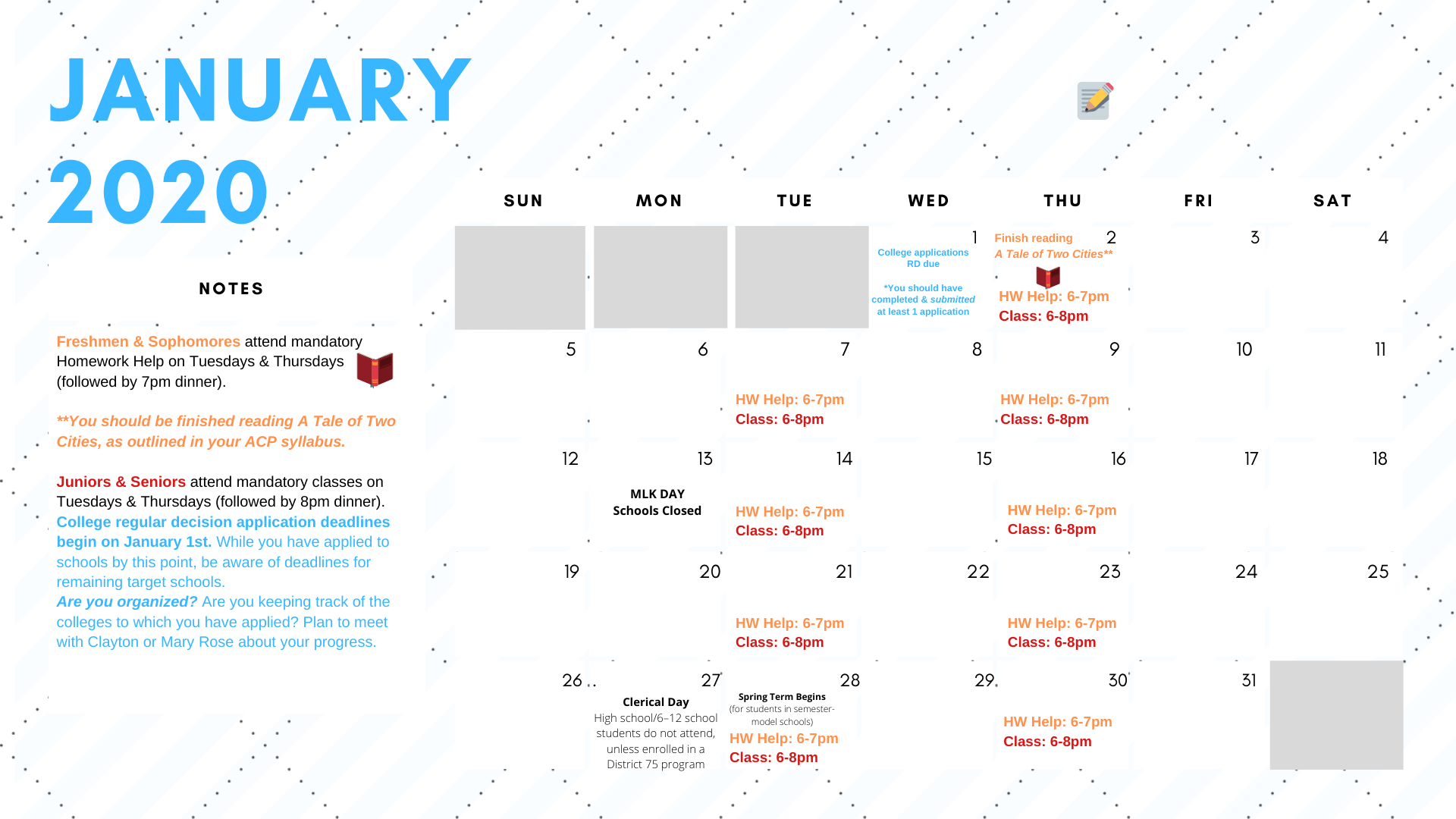 High School Calendar — The Armory Foundation