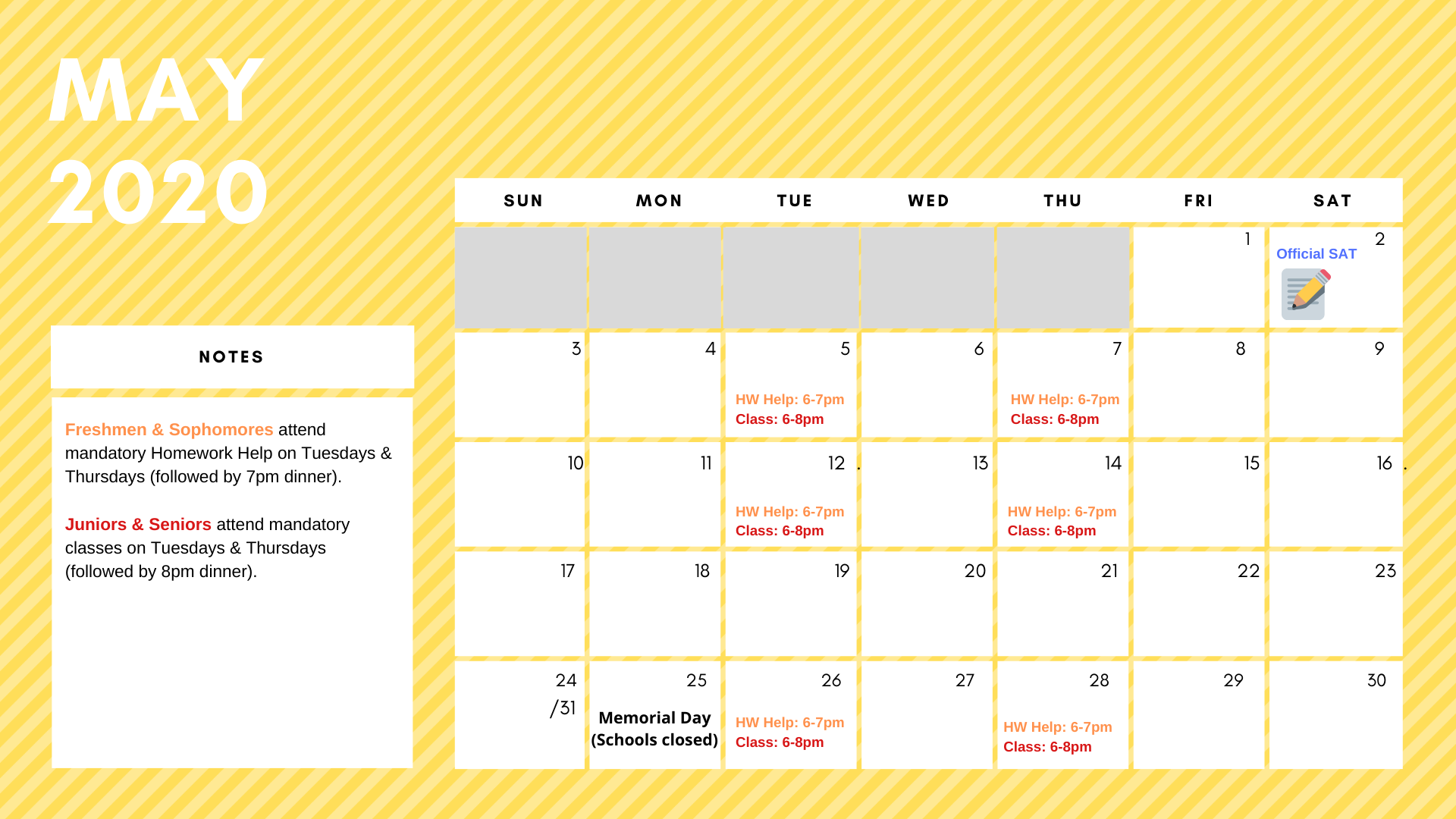 High School Calendar — The Armory Foundation