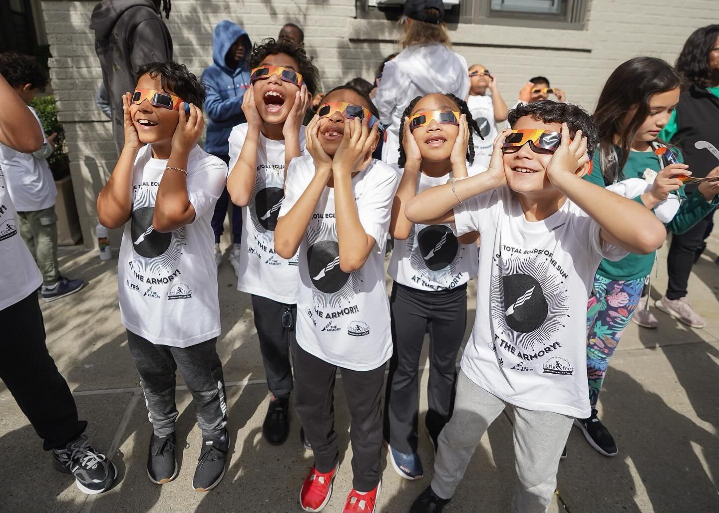 Today, CityTrack &amp; Little Feet took a break from our usual routine to witness a truly extraordinary sight: a solar eclipse!

As the children arrived, we equipped them with special solar eclipse glasses and a commemorative event t-shirt.  Then, to