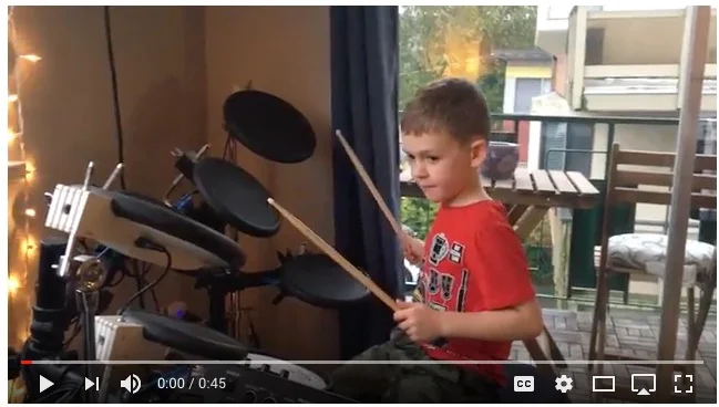 6 year old Matias' first drum lesson!
