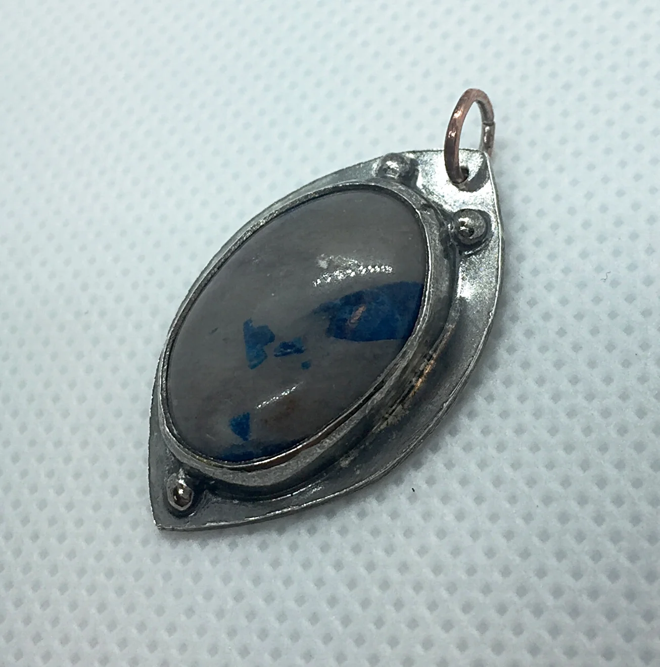 Blue Lazulite Silver Pendant 