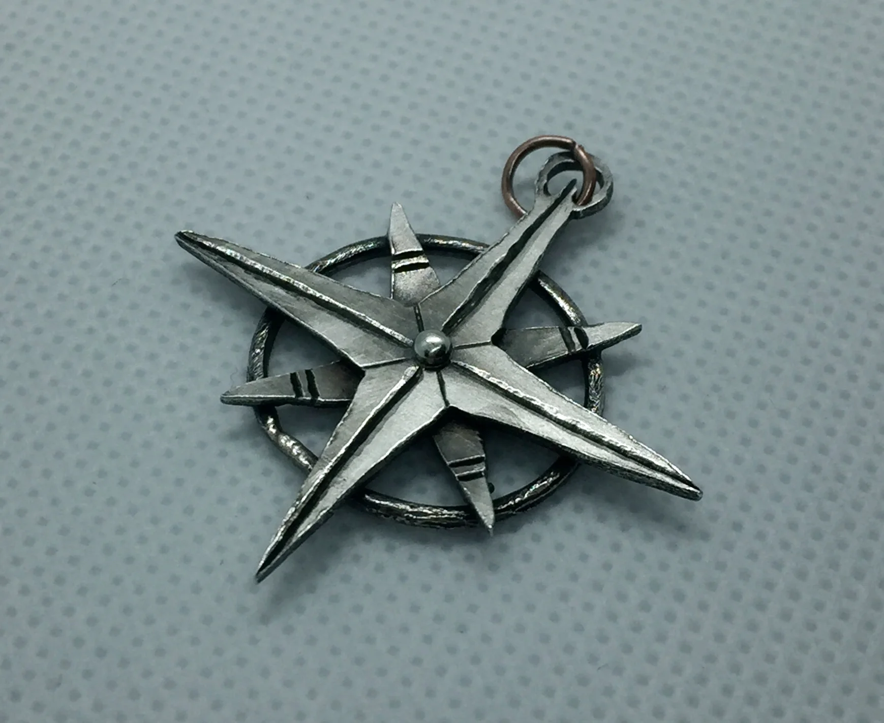 Finder's Compass Pendant in Sterling Silver 