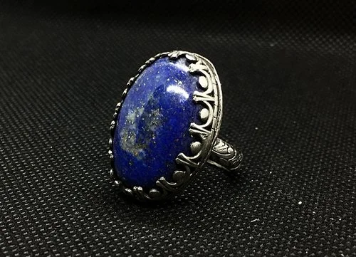 Ornamental Lapis Lazuli Ring (Size 7)