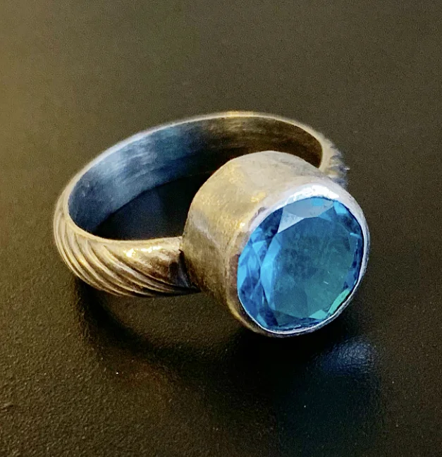 Paraiba Tourmaline Tube Set Ring (Size 7.5)