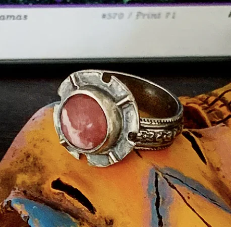 Finder's Rune Rhodochrosite Ring (Size 7)
