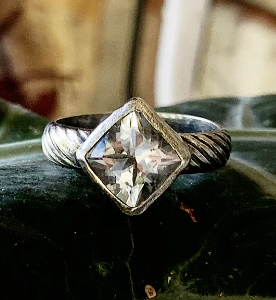 Arkansas Quartz Textured Ring (Size 6.5)