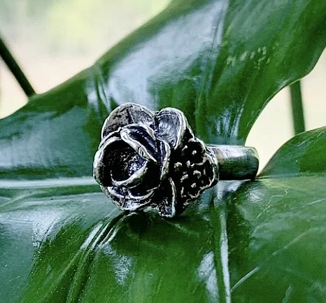 Spring Rose Silver Ring (Size 7.5)