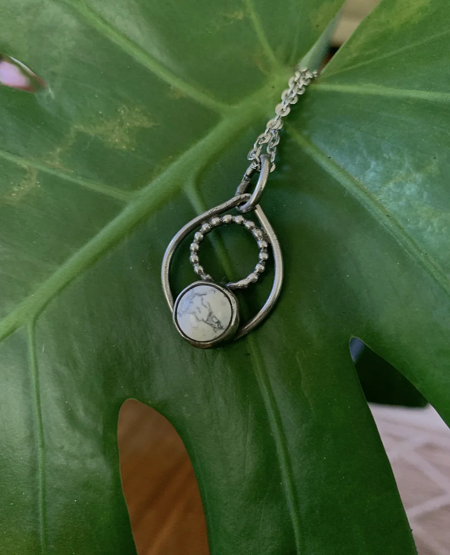 Howlite Spiral Pendant 