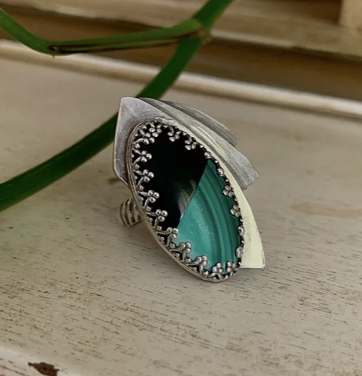 Modern Style Intarsia Ring (Size 7)