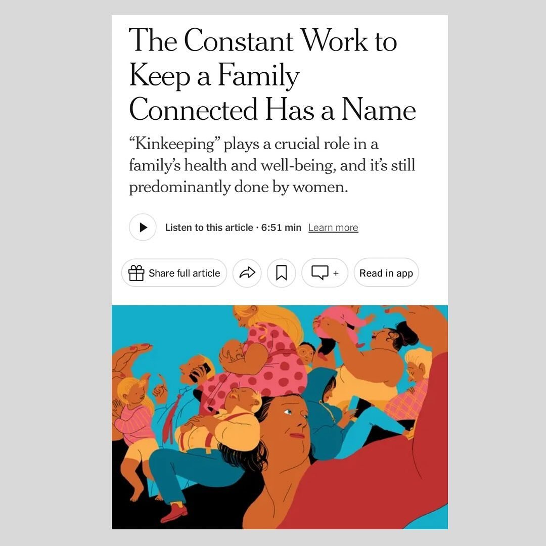 Are you your family&rsquo;s &ldquo;kinkeeper&rdquo;? My latest for @nyt_well, on the invisible labor of cultivating a feeling of connectedness, bringing the magic to special occasions and generally being the family glue. 

Huge thanks to @everodsky @