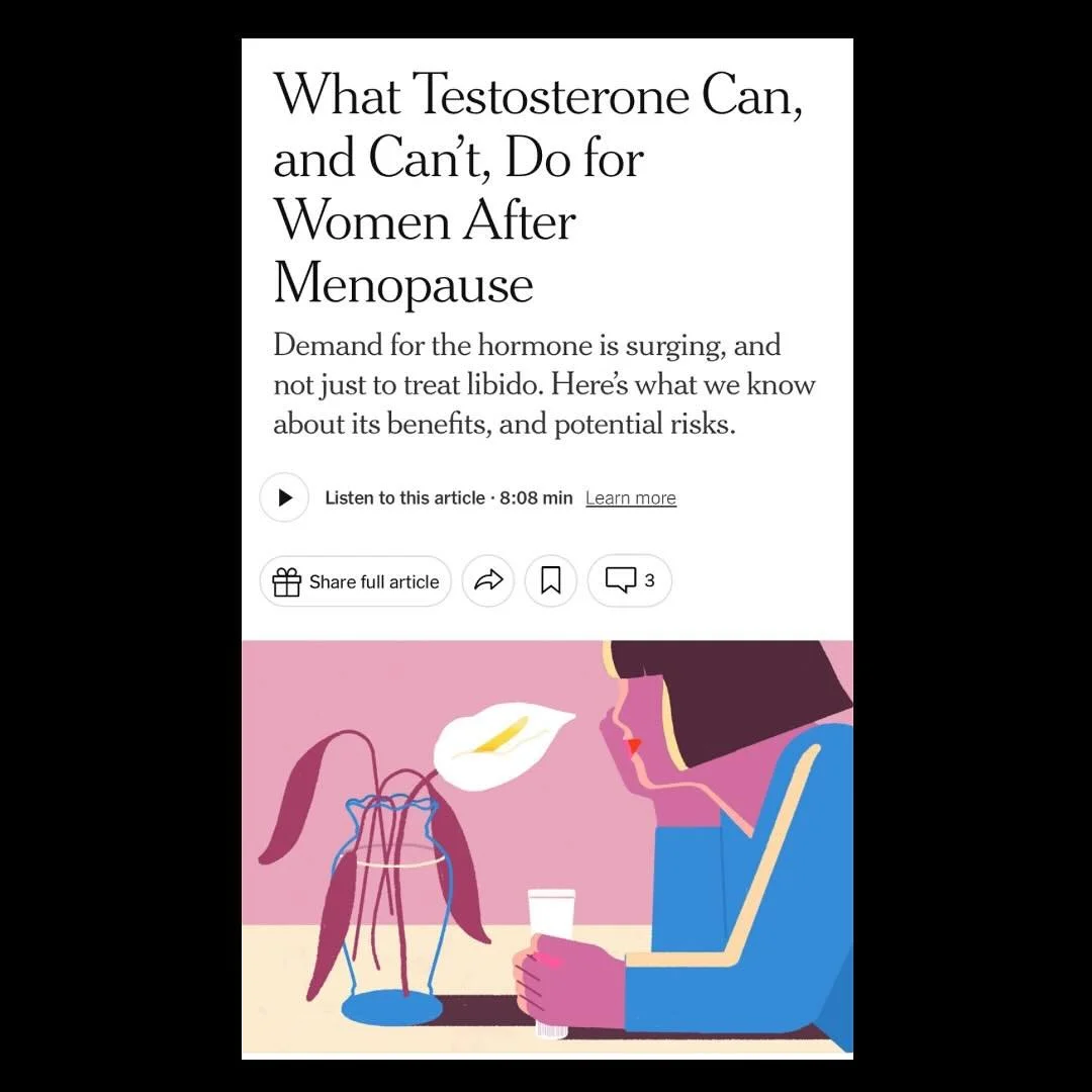 There&rsquo;s been a lot of hype about testosterone for women, but what does the science actually reveal? I spoke with a few of the world&rsquo;s leading researchers of testosterone and women for @nyt_well, and here&rsquo;s what they told me.