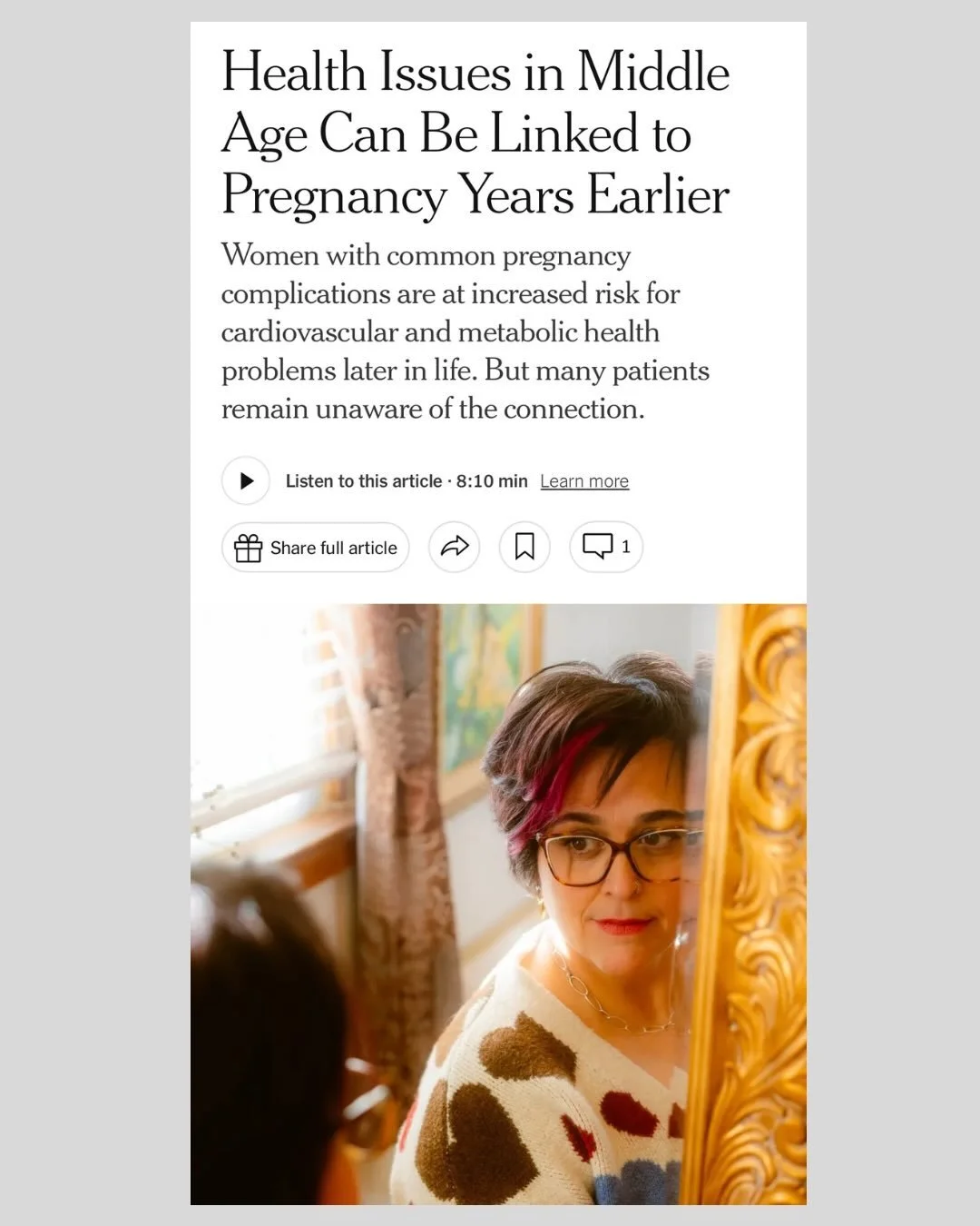 My latest for @nyt_well was many months in the making. 

As I share in the comments, the topic is personal for me. I developed preeclampsia during my first pregnancy, and my doctor did counsel me about the longer term risks. While I wasn&rsquo;t thri