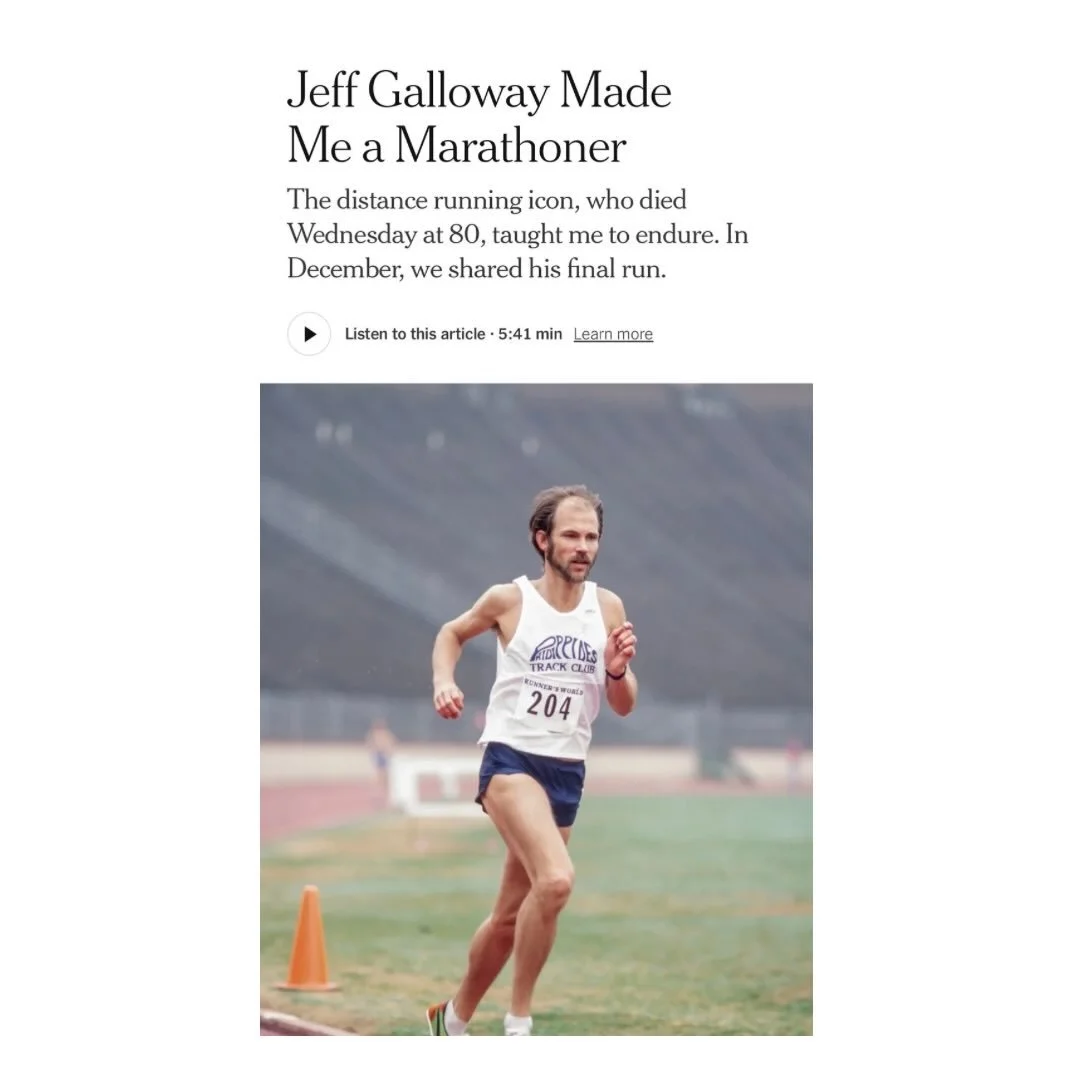 What I learned from Jeff Galloway. I feel so fortunate to have spent time with him just three months ago, and it&rsquo;s beyond surreal to me that our run together would turn out to be his last. May his memory be a blessing. 💔