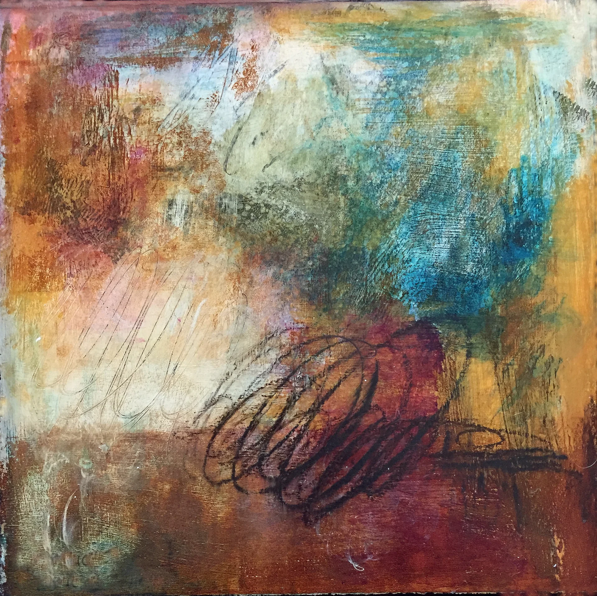 Harmonic Echo Mixed Media 11.5" x 11.5" 2018