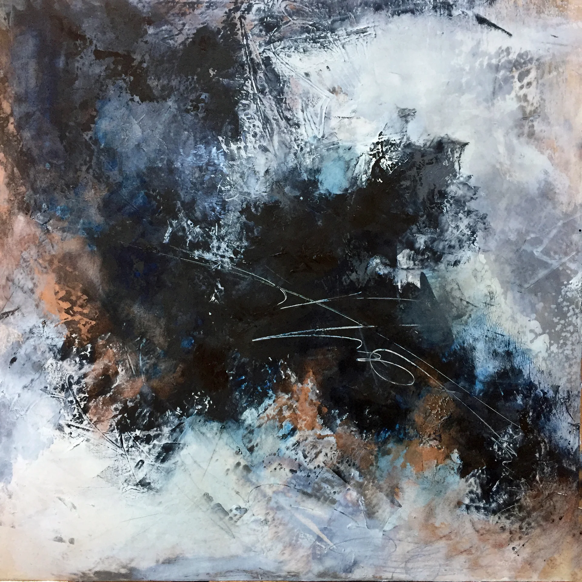 Untitled Mixed Media Oil and Cold Wax 16” x 16” 2018 SOLD