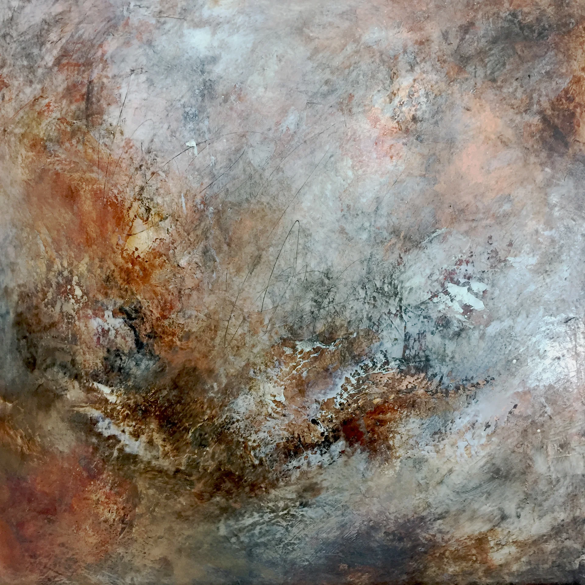 Southern Exposure Mixed Media Oil and Cold Wax 24” x 24” 2018