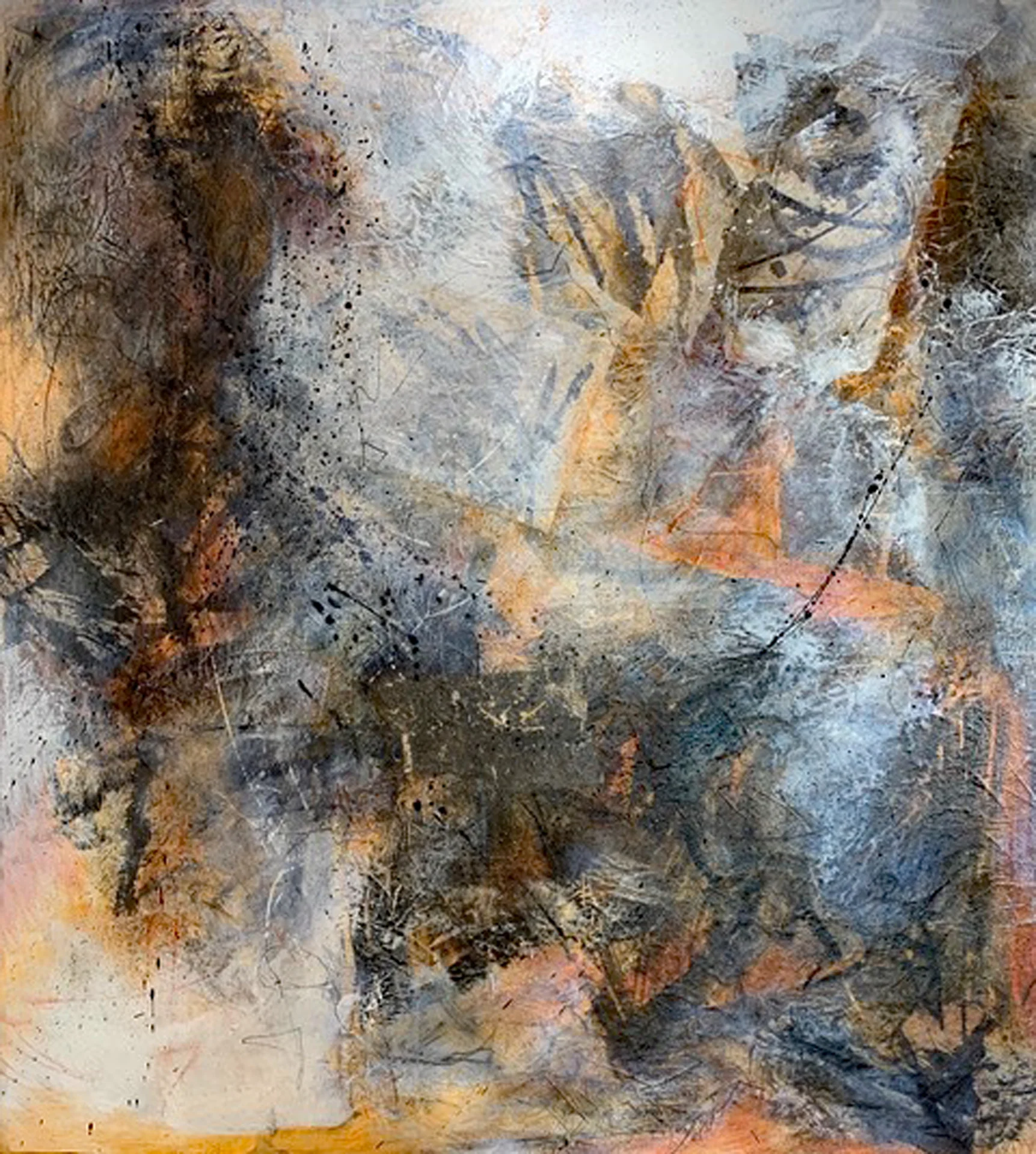 Untitled Mixed Media Acrylic and Ink Collage 38” x 42”