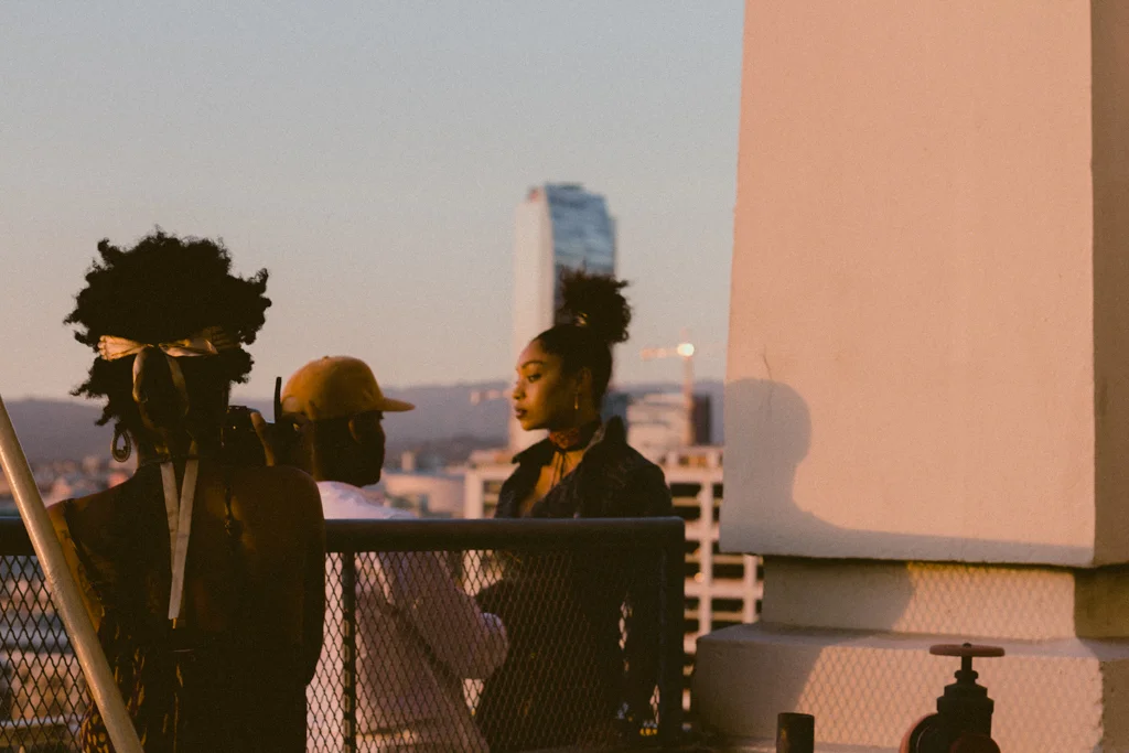 Melanesia on set of a photoshoot DTLA