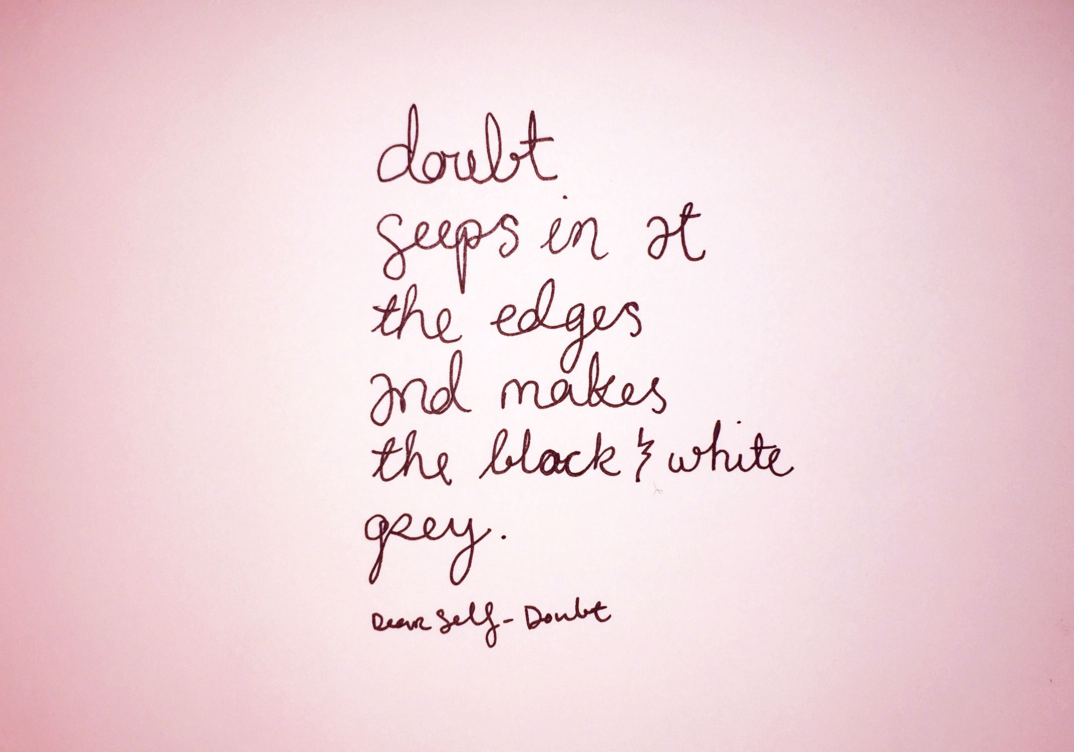 Doubt. Drawing Luke Hockley.