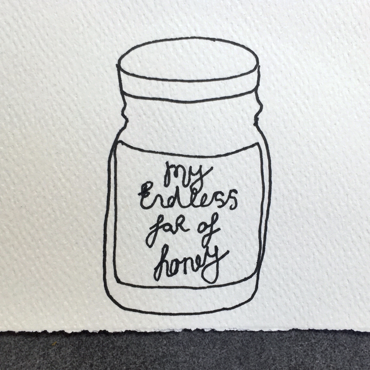 My endless jar of honey. Drawing Luke Hockley.