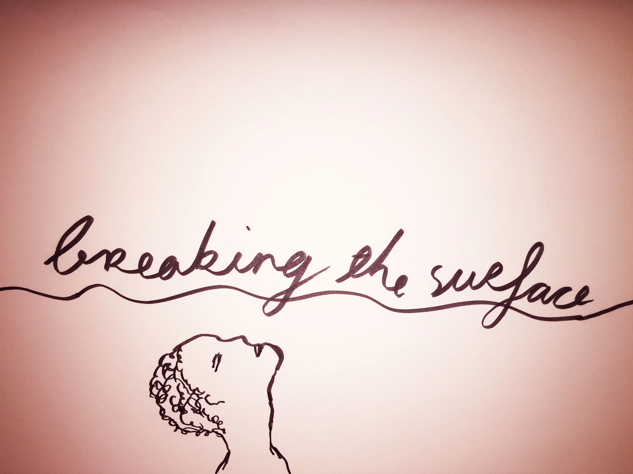 Breaking the surface. Drawing Luke Hockley.
