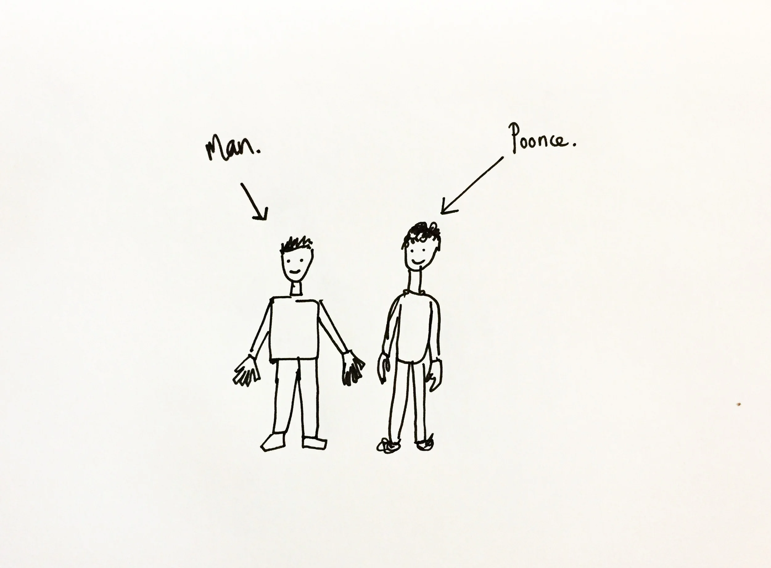 Poonce. Drawing Luke Hockley.