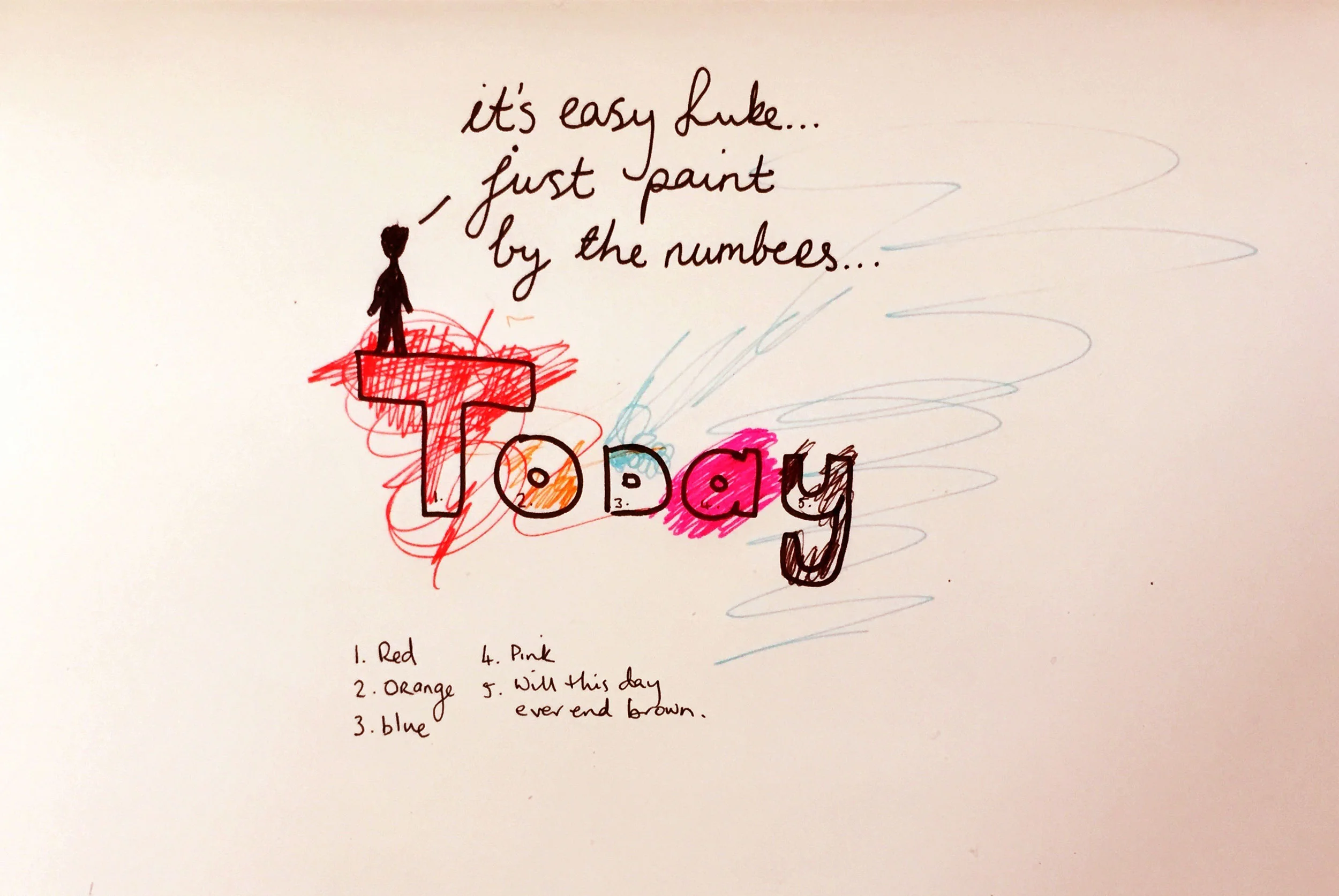 Paint by numbers. Drawing Luke Hockley.