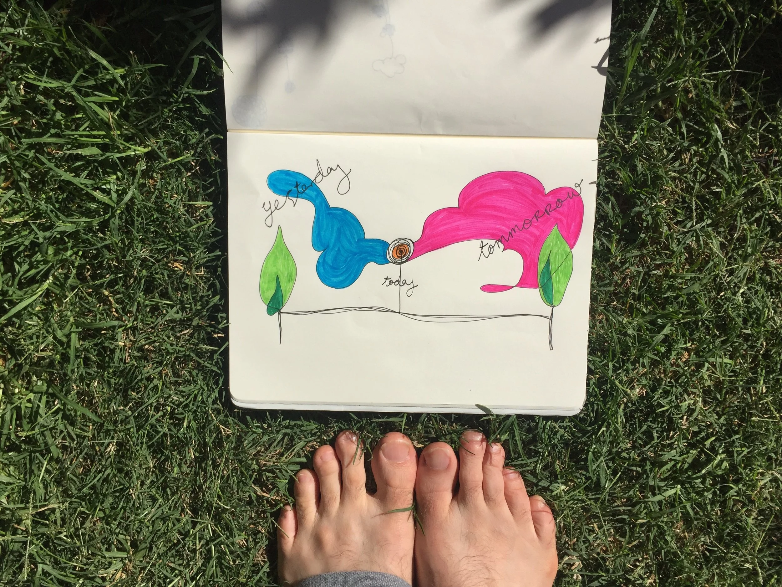 Yesterday, tomorrow and today. Drawing Luke Hockley. 