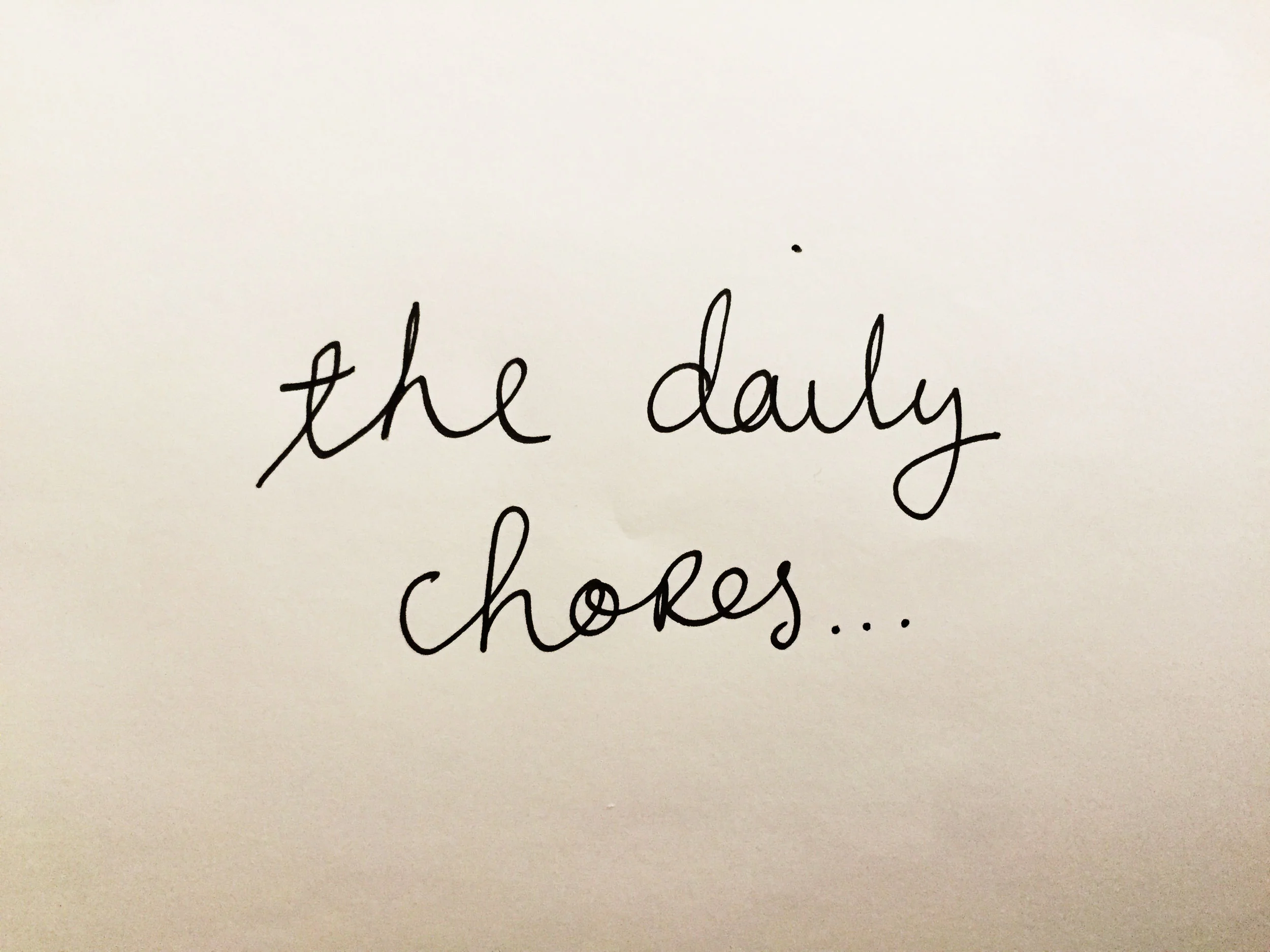 The daily chores. Drawing Luke Hockley.