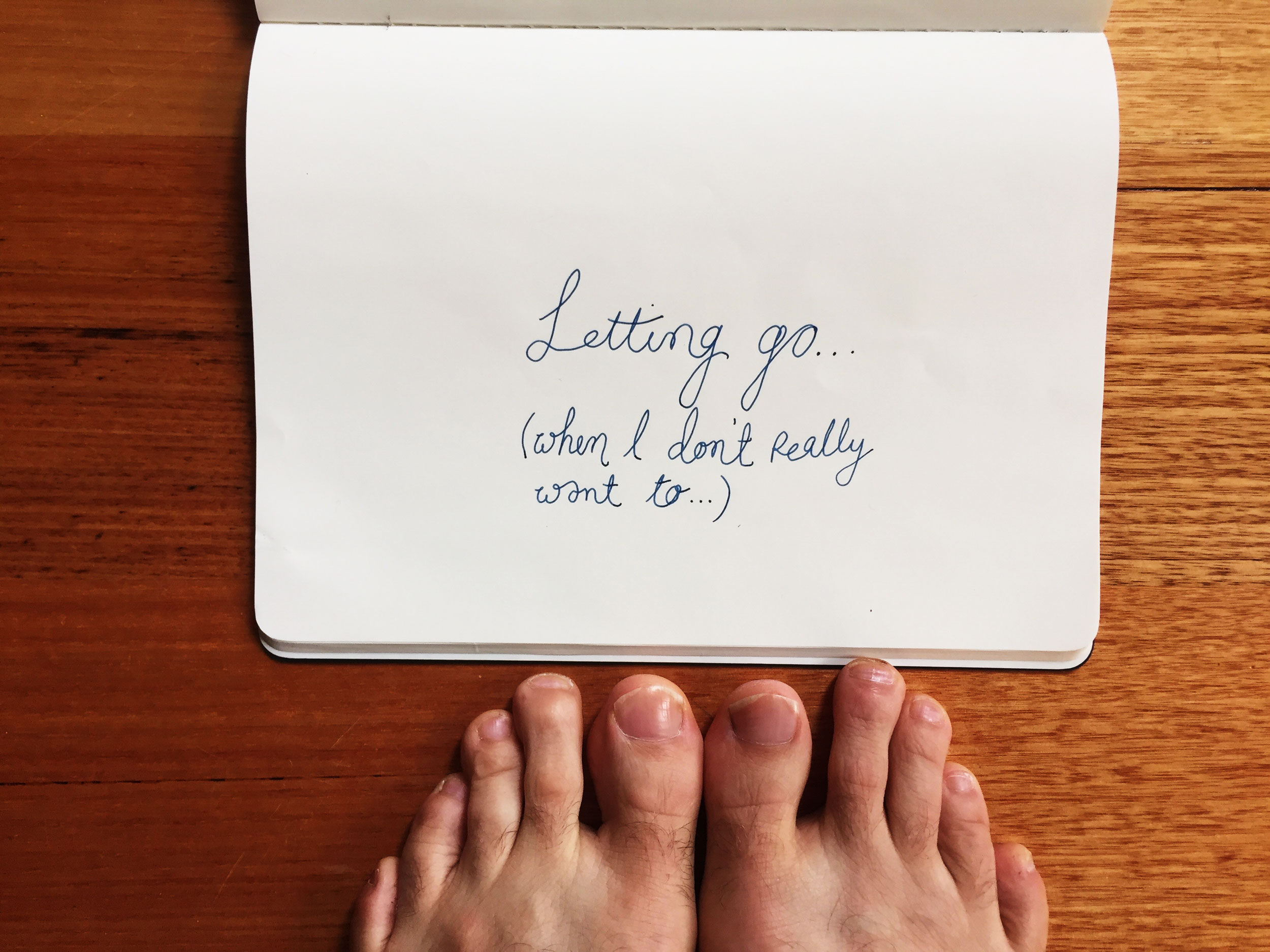 Letting go. Drawing Luke Hockley.