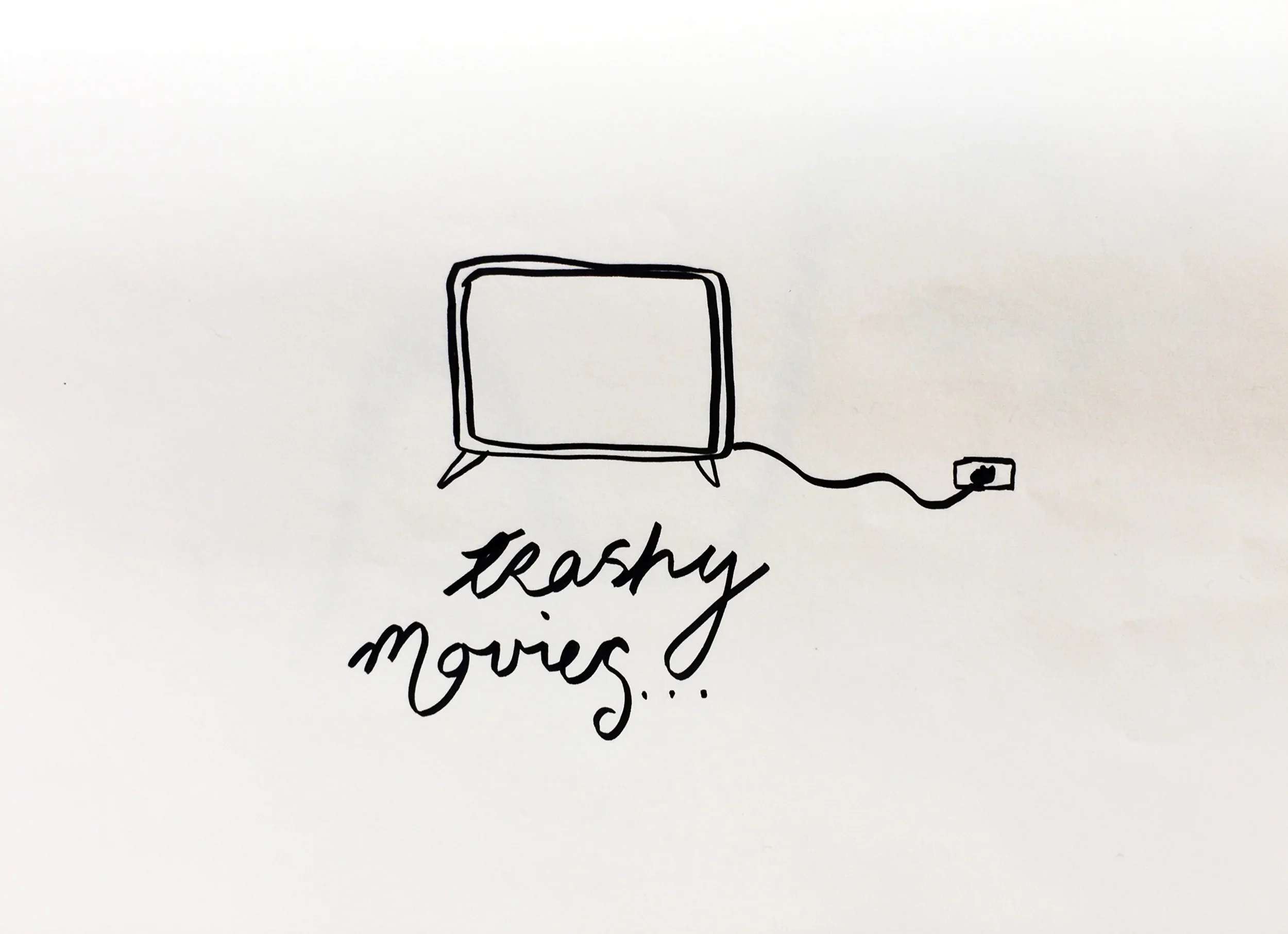 Trashy movies. Drawing Luke Hockley.