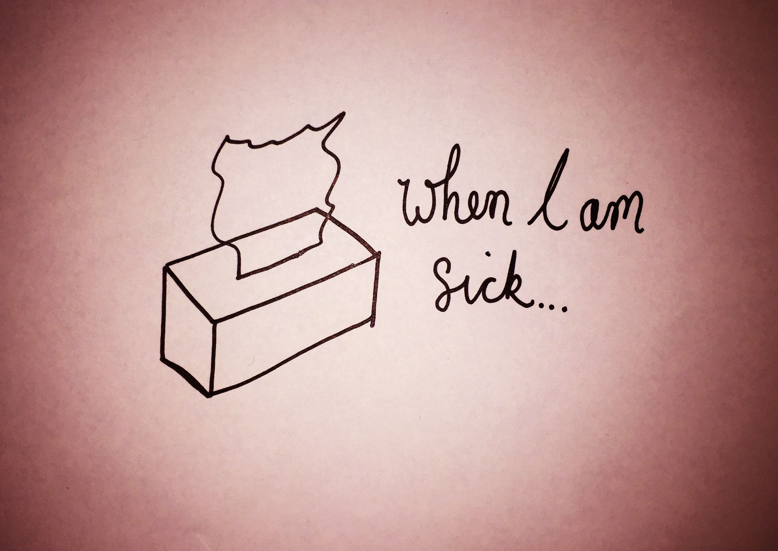 When I am sick. Drawing Luke Hockley.