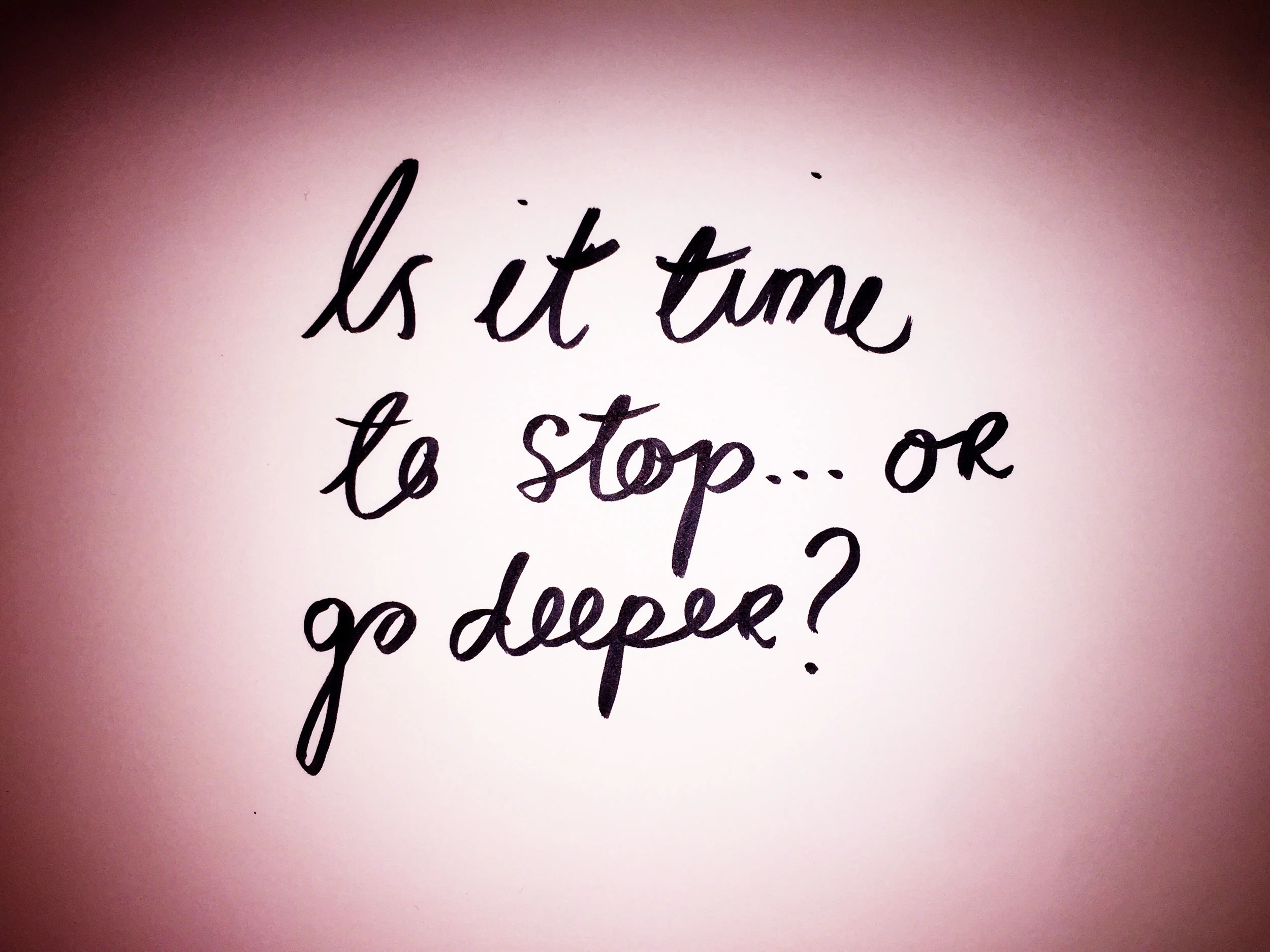 Is it time to stop or go deeper? Drawing Luke Hockley.