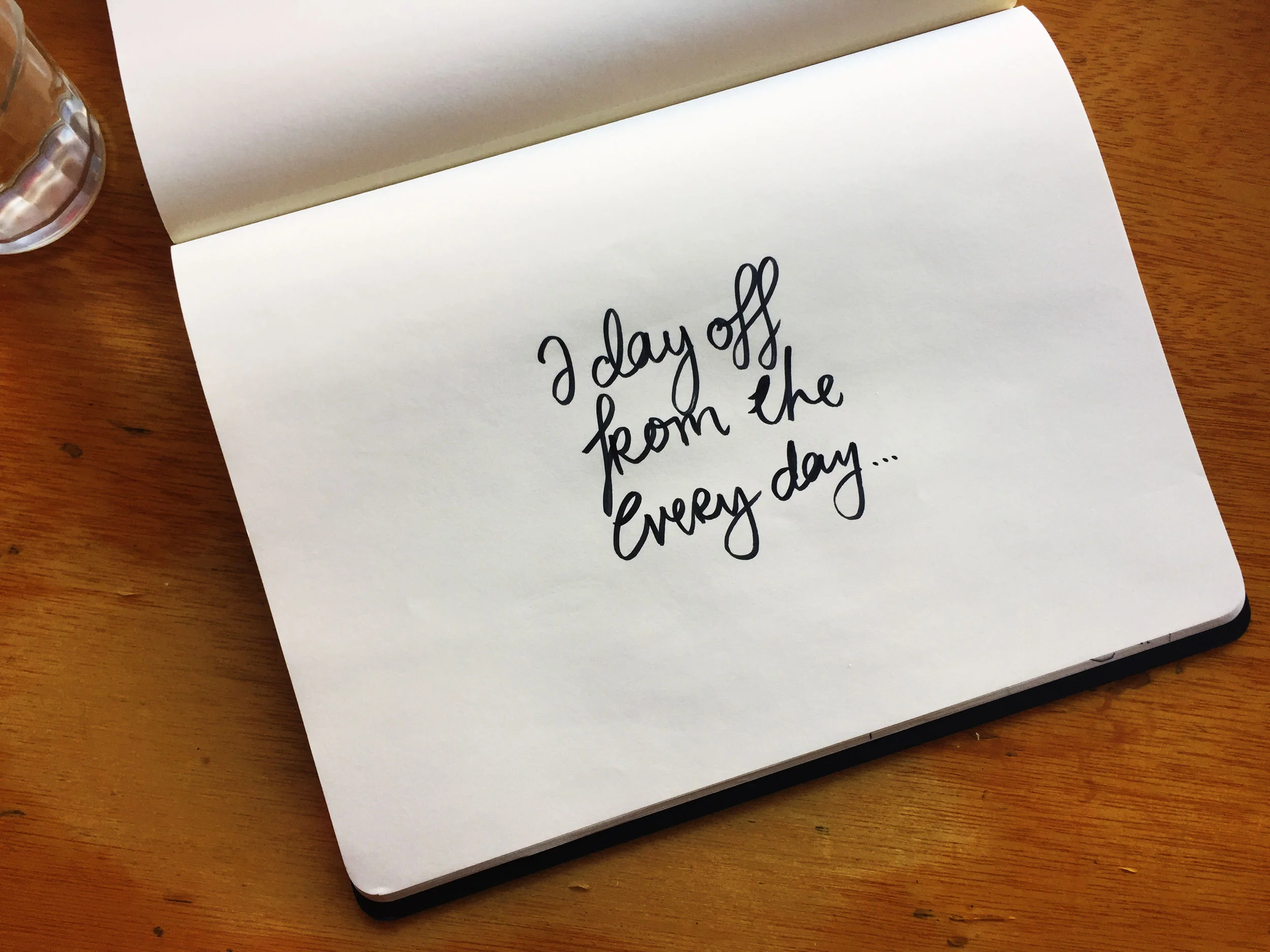 A day off from the everyday. Drawing Luke Hockley.