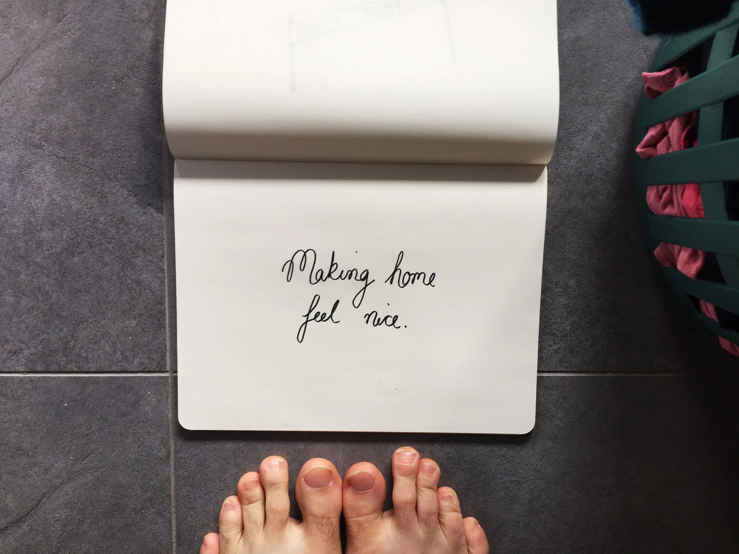 Making home feel nice. Drawing Luke Hockley.