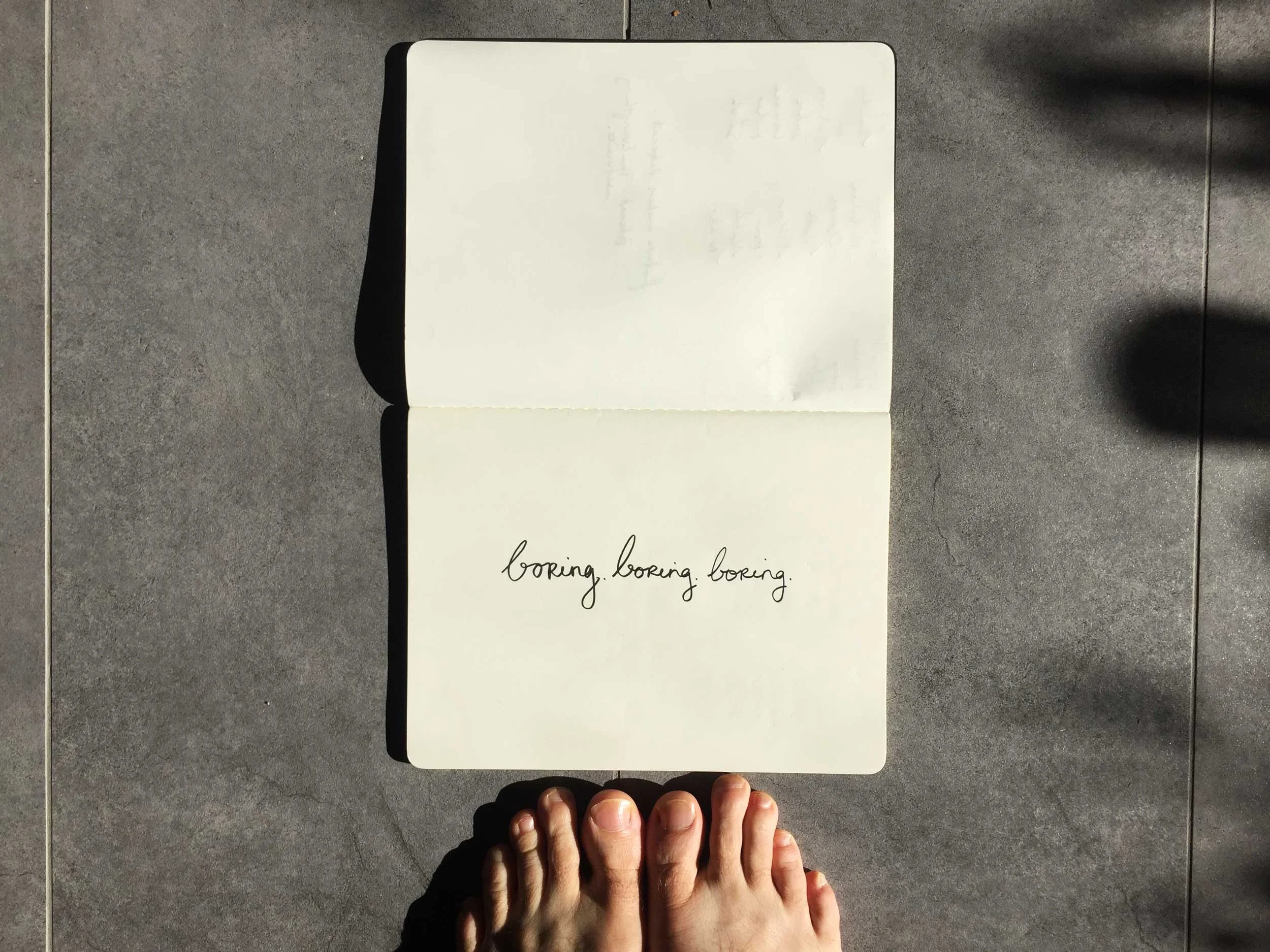 Boring. Boring. Boring. Drawing by Luke Hockley.