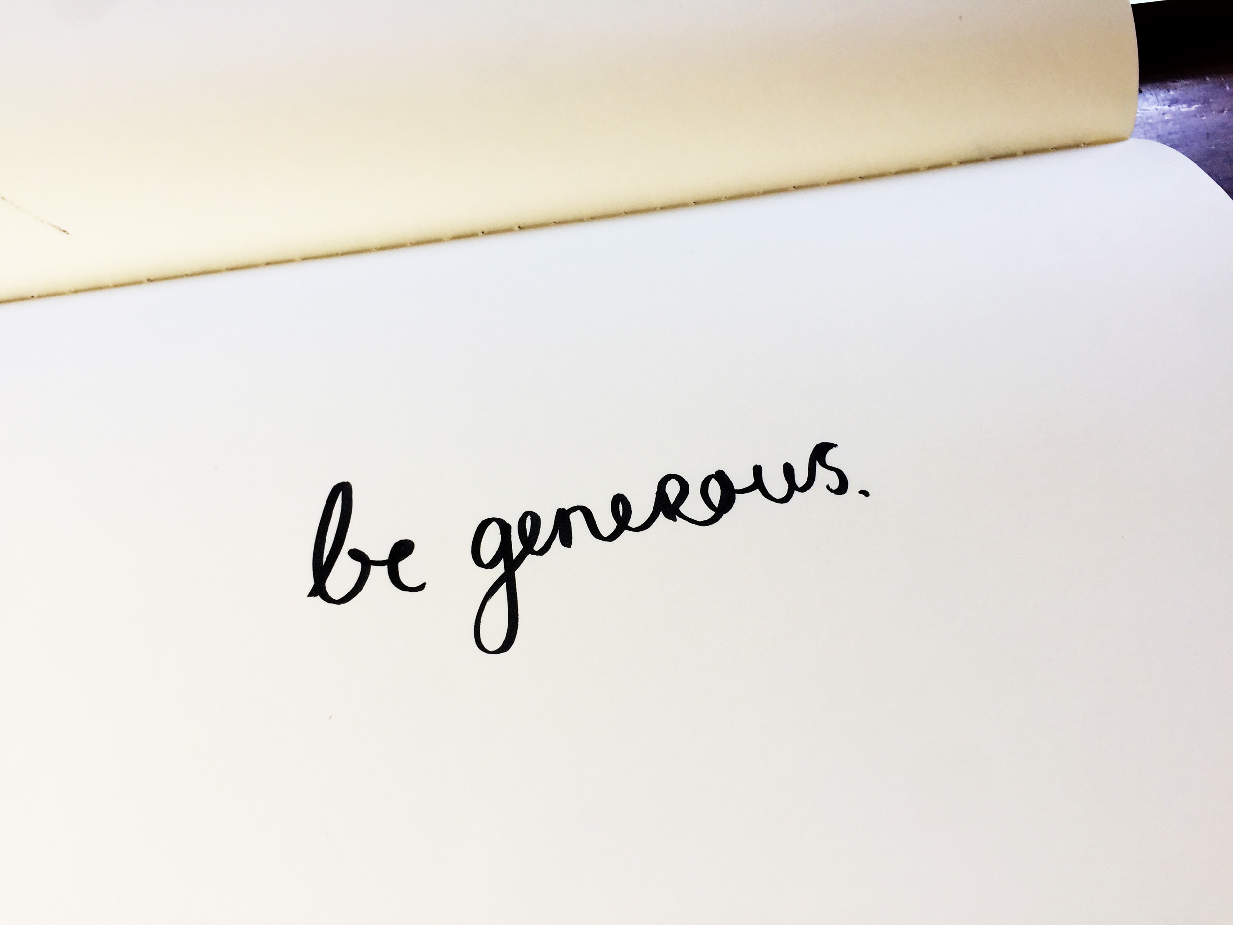 Be generous. Drawing Luke Hockley.